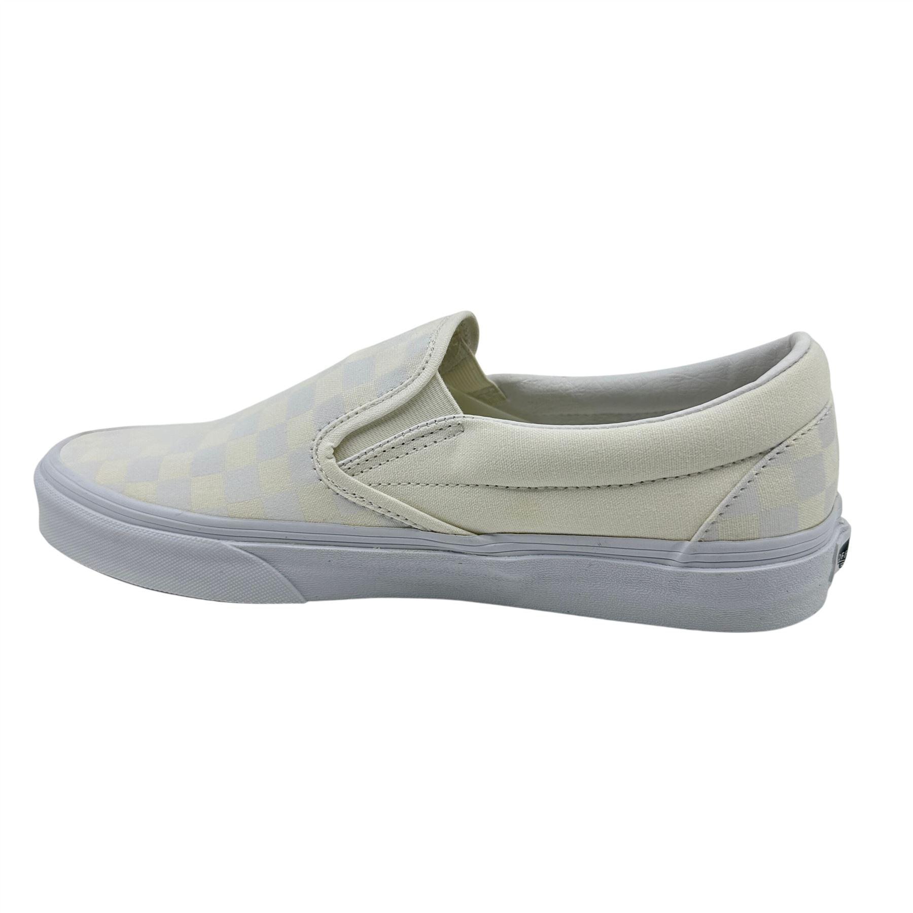 VANS Classic Slip On Checkerboard True White Mens Athletic Sneaker