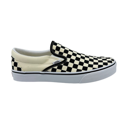 VANS Classic Slip On Checkerboard Black White Womens Wide Athletic Sneaker