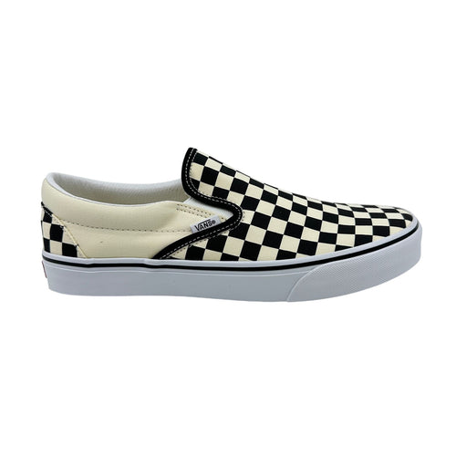 VANS Classic Slip On Checkerboard Black White Womens Wide Athletic Sneaker