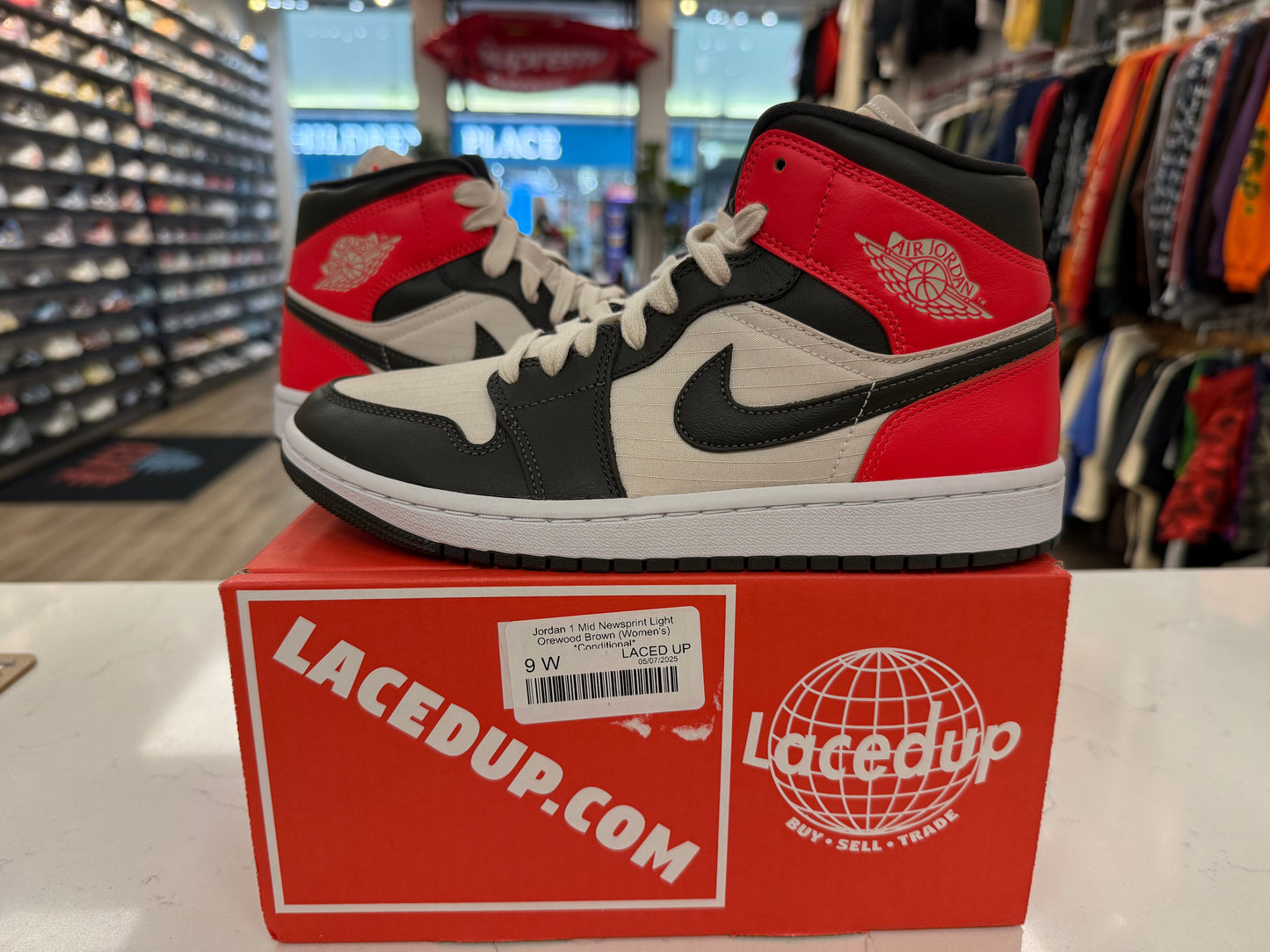 Jordan 1 Mid Newsprint Light Orewood Brown (Women's) *Conditional*