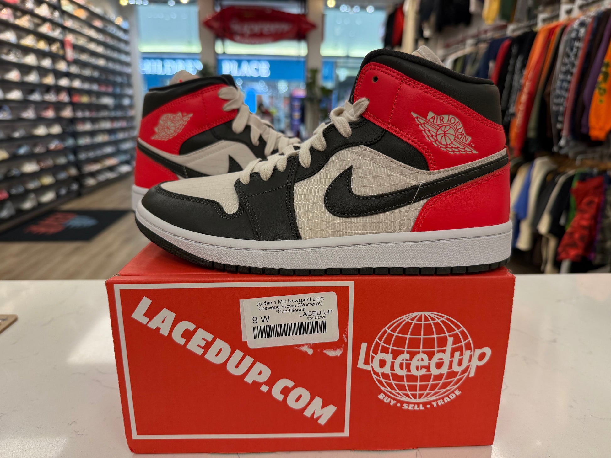 Jordan 1 Mid Newsprint Light Orewood Brown (Women's) *Conditional*