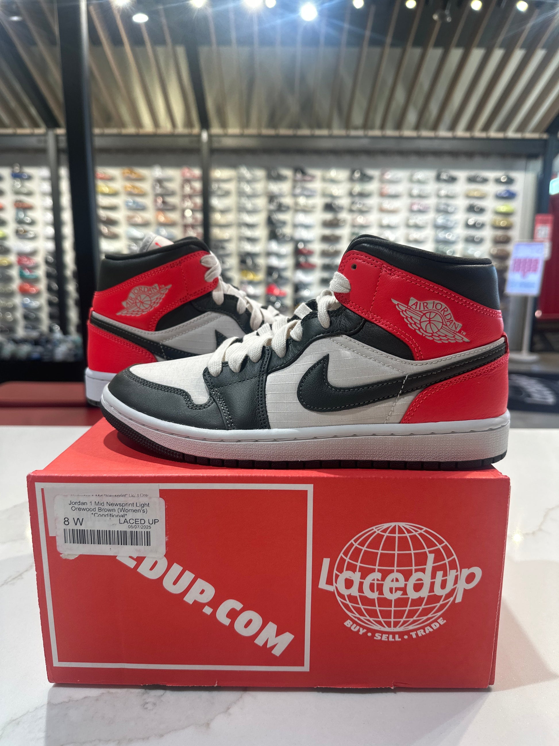 Jordan 1 Mid Newsprint Light Orewood Brown (Women's) *Conditional*