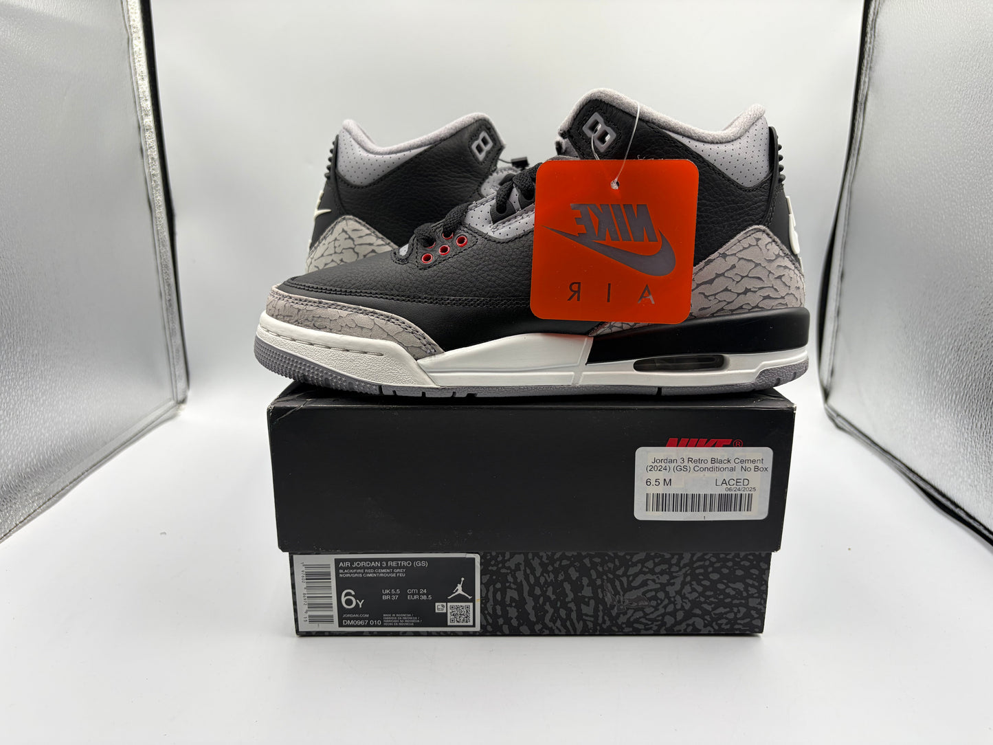 Jordan 3 Retro Black Cement (2024) (GS) Conditional  No Box