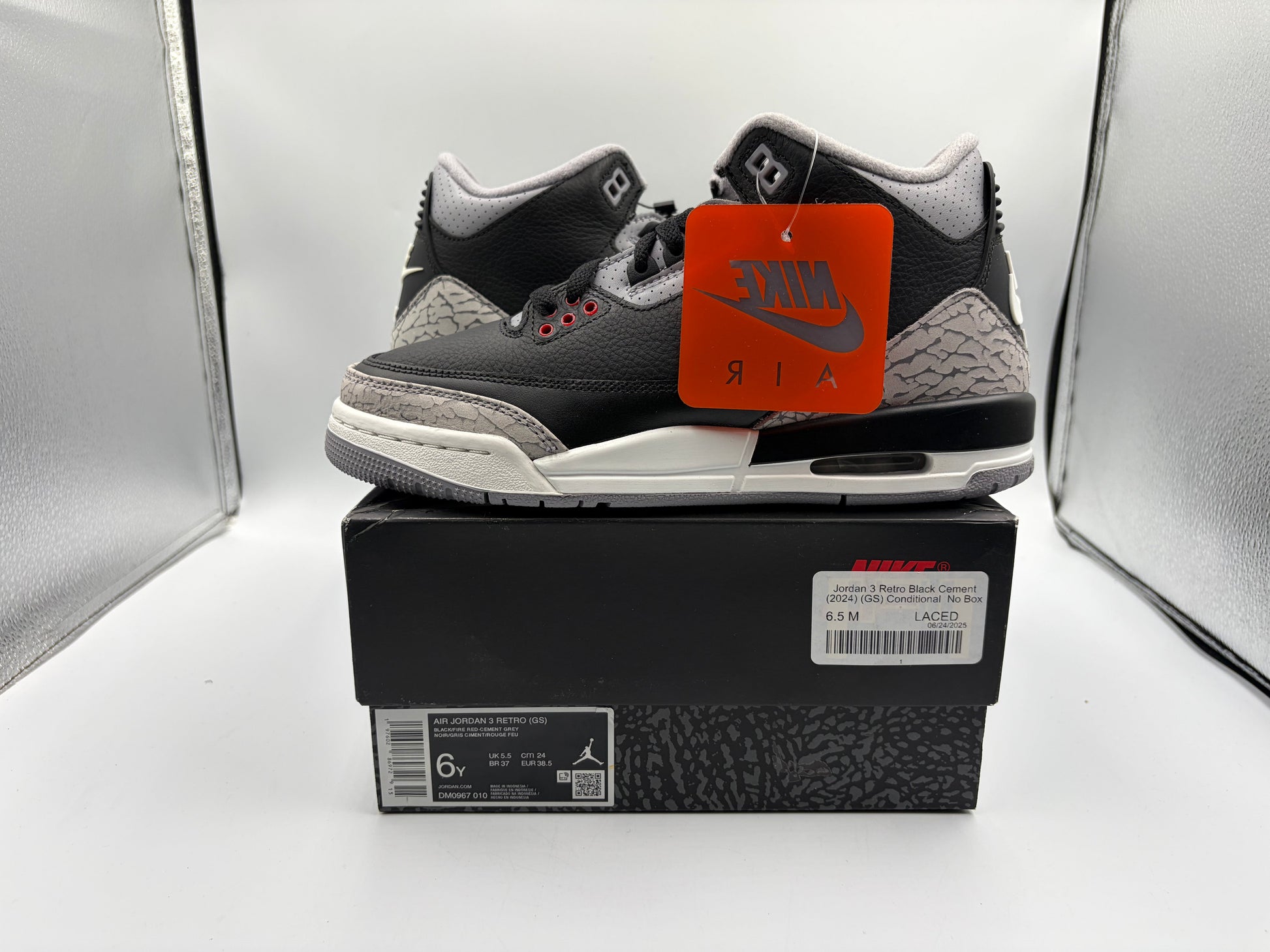 Jordan 3 Retro Black Cement (2024) (GS) Conditional  No Box