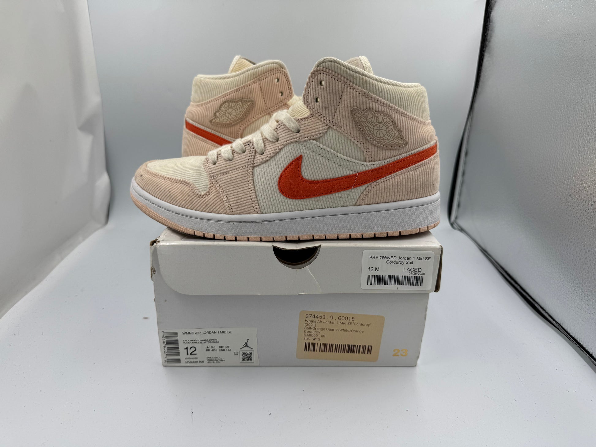 PRE OWNED Jordan 1 Mid SE Corduroy Sail