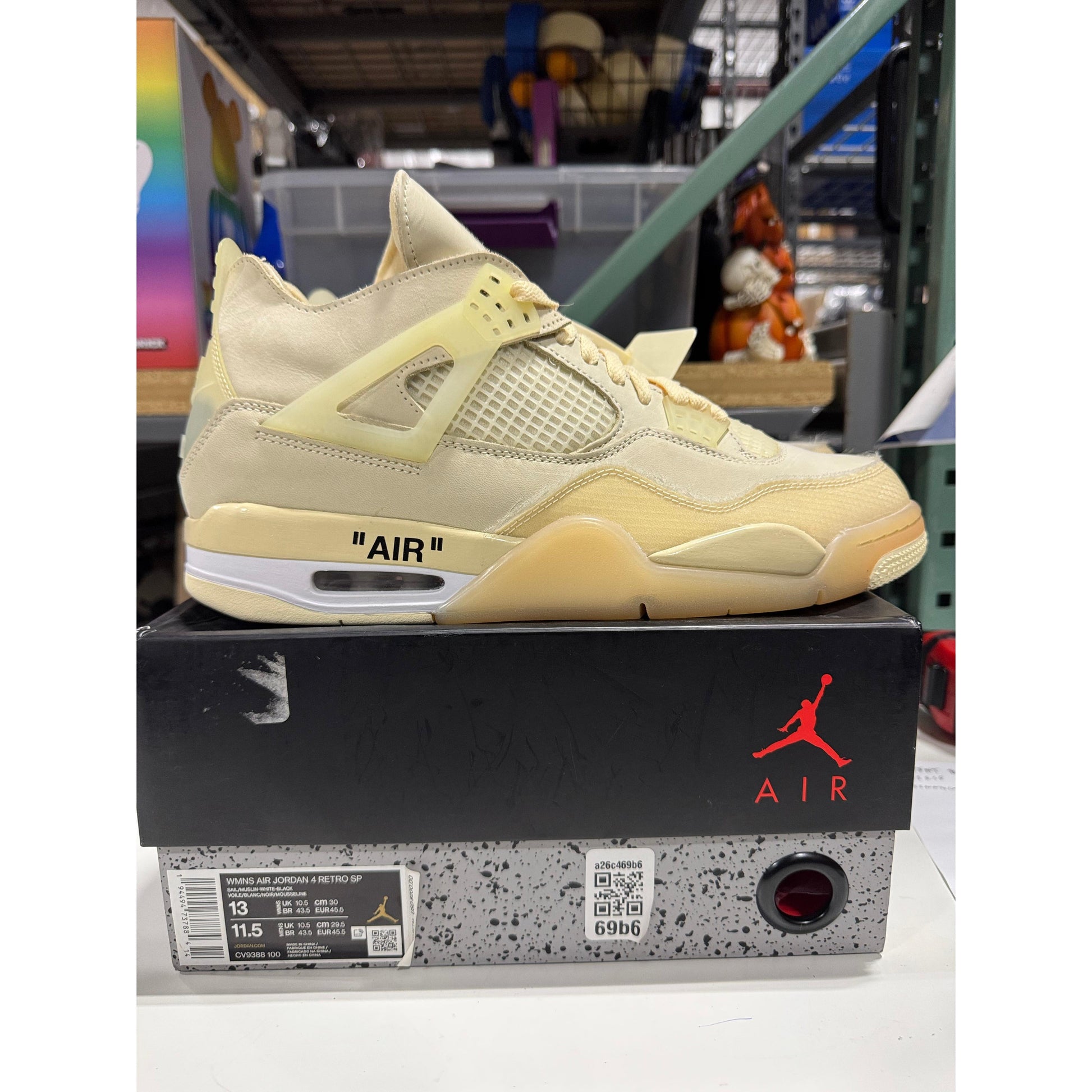 PRE OWNED (Tried On) Jordan 4 Retro Off-White Sail (W)