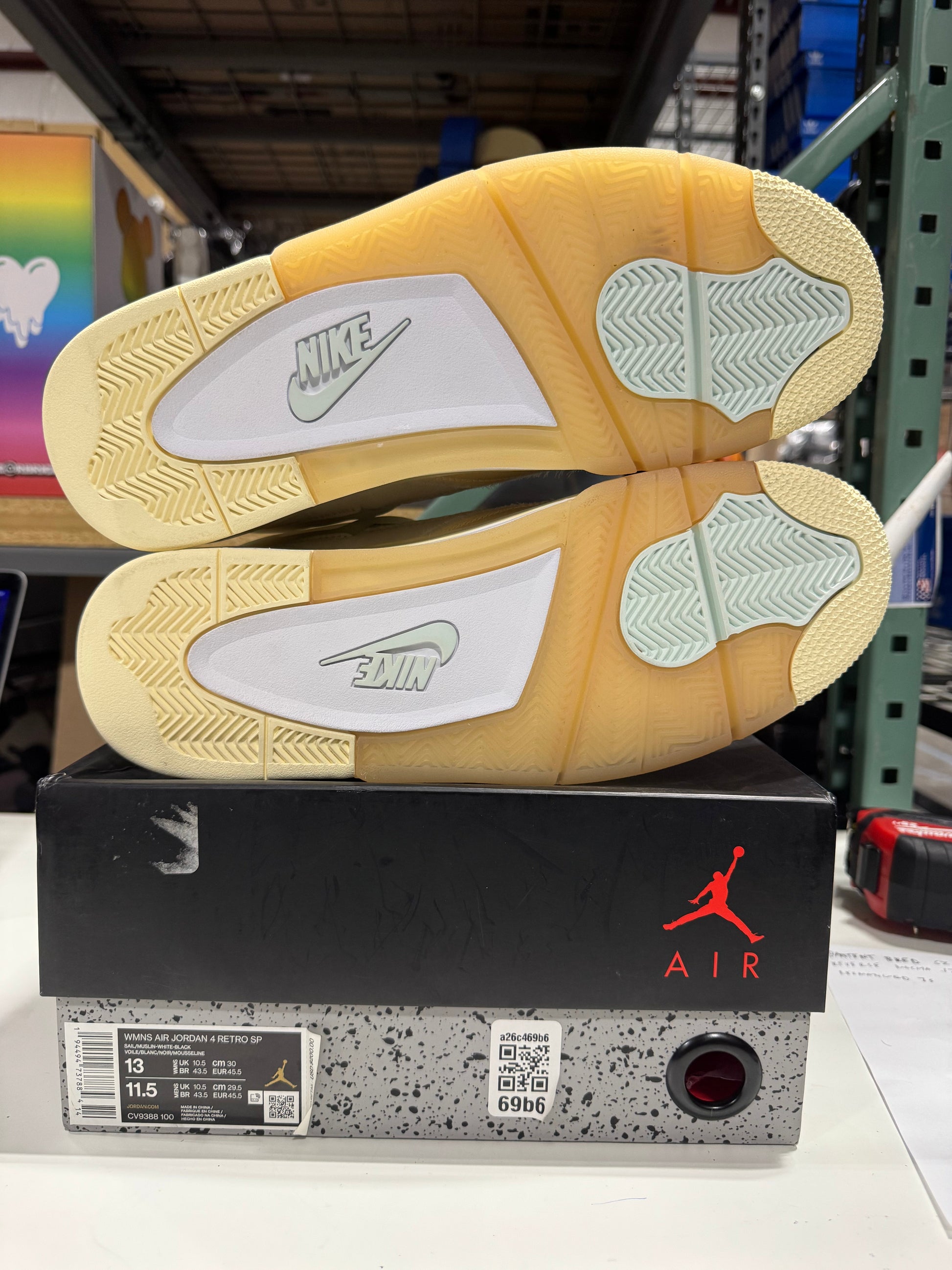 PRE OWNED (Tried On) Jordan 4 Retro Off-White Sail (W)