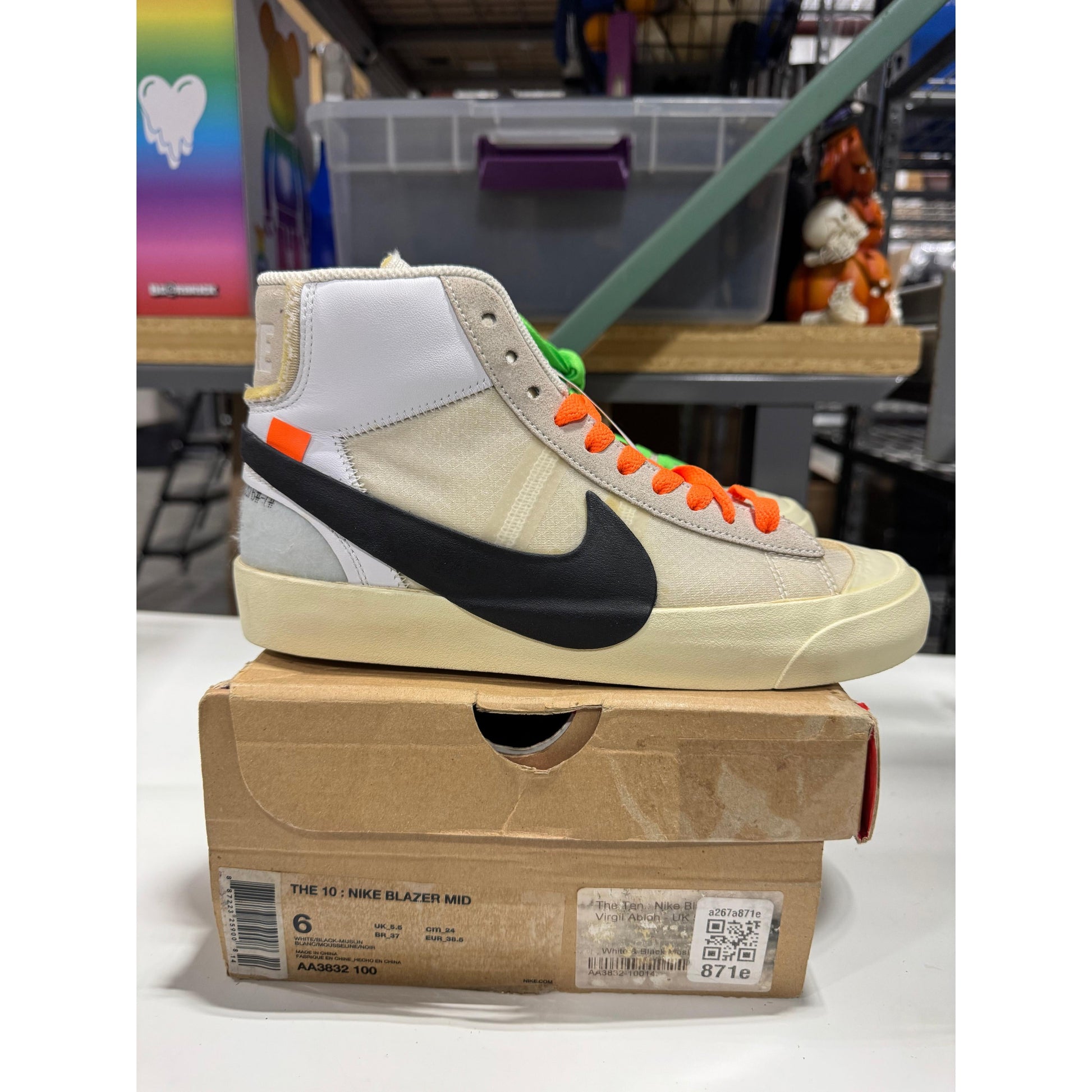 *Conditional*  Nike Blazer Mid Off-White (White/Black-Muslin)