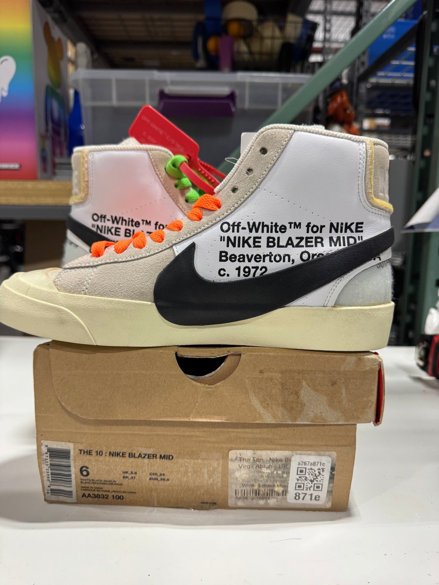 *Conditional*  Nike Blazer Mid Off-White (White/Black-Muslin)