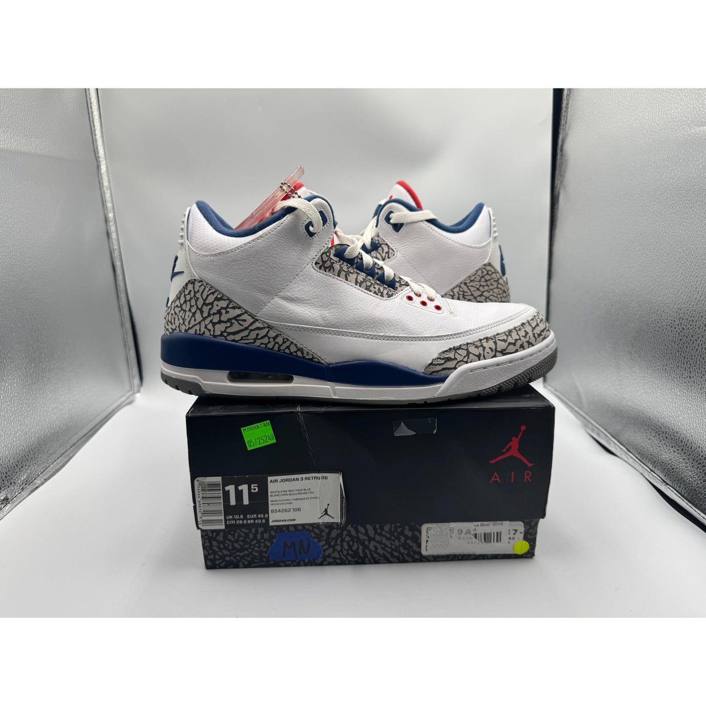 PRE OWNED Air Jordan retro 3 "True Blue" 2016 Conditional