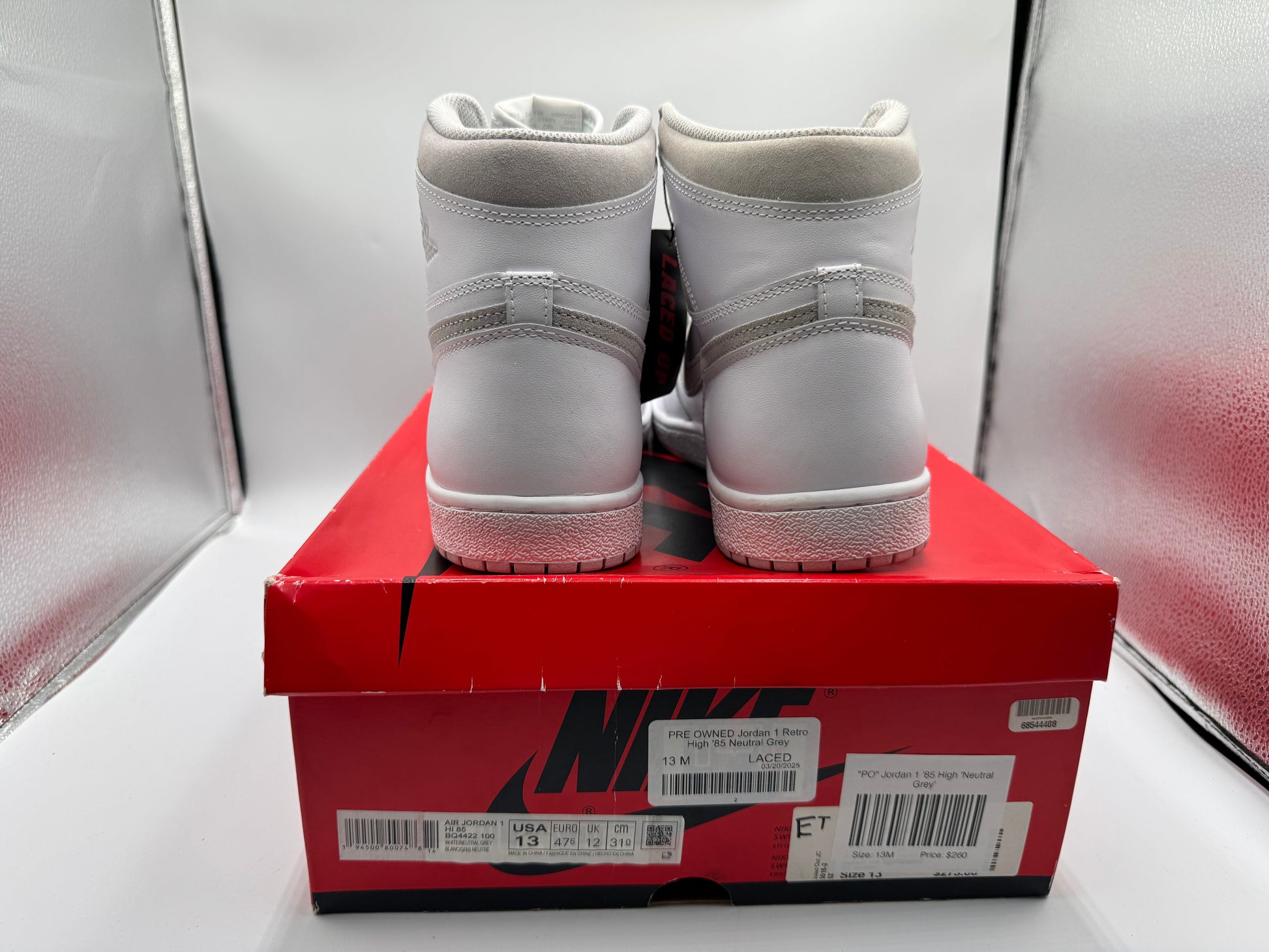 PRE OWNED Jordan 1 Retro High '85 Neutral Grey