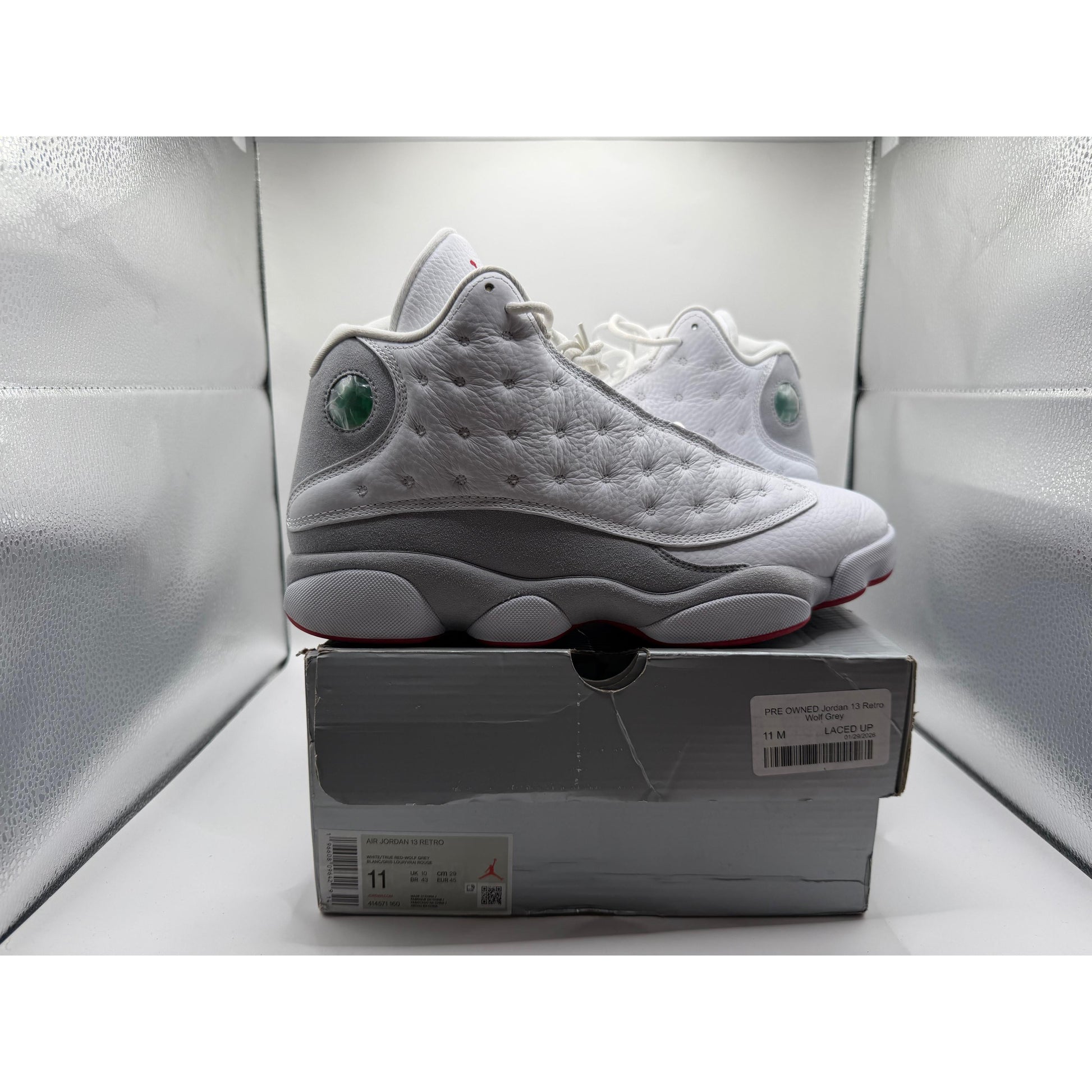 PRE OWNED Jordan 13 Retro Wolf Grey