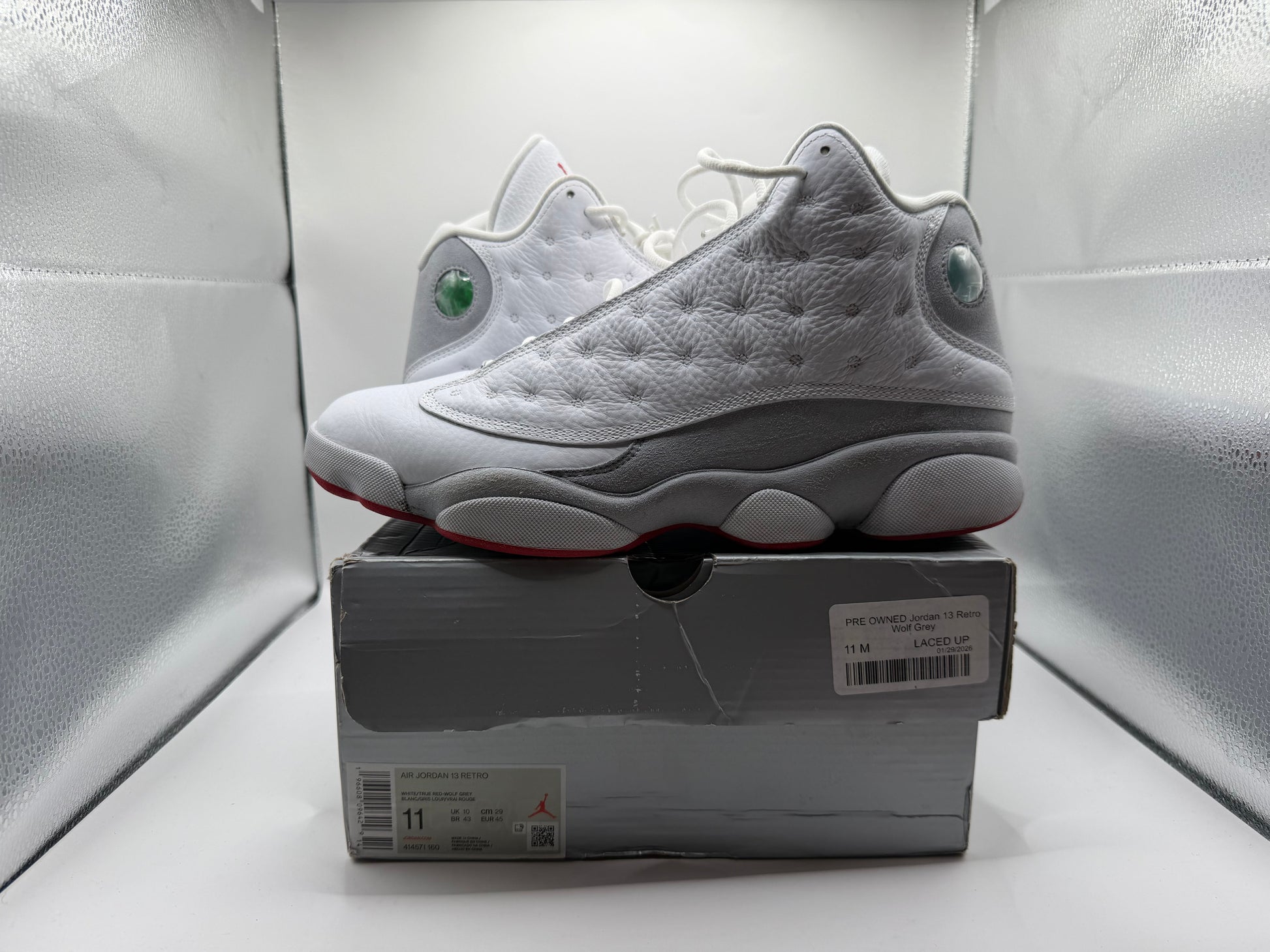 PRE OWNED Jordan 13 Retro Wolf Grey