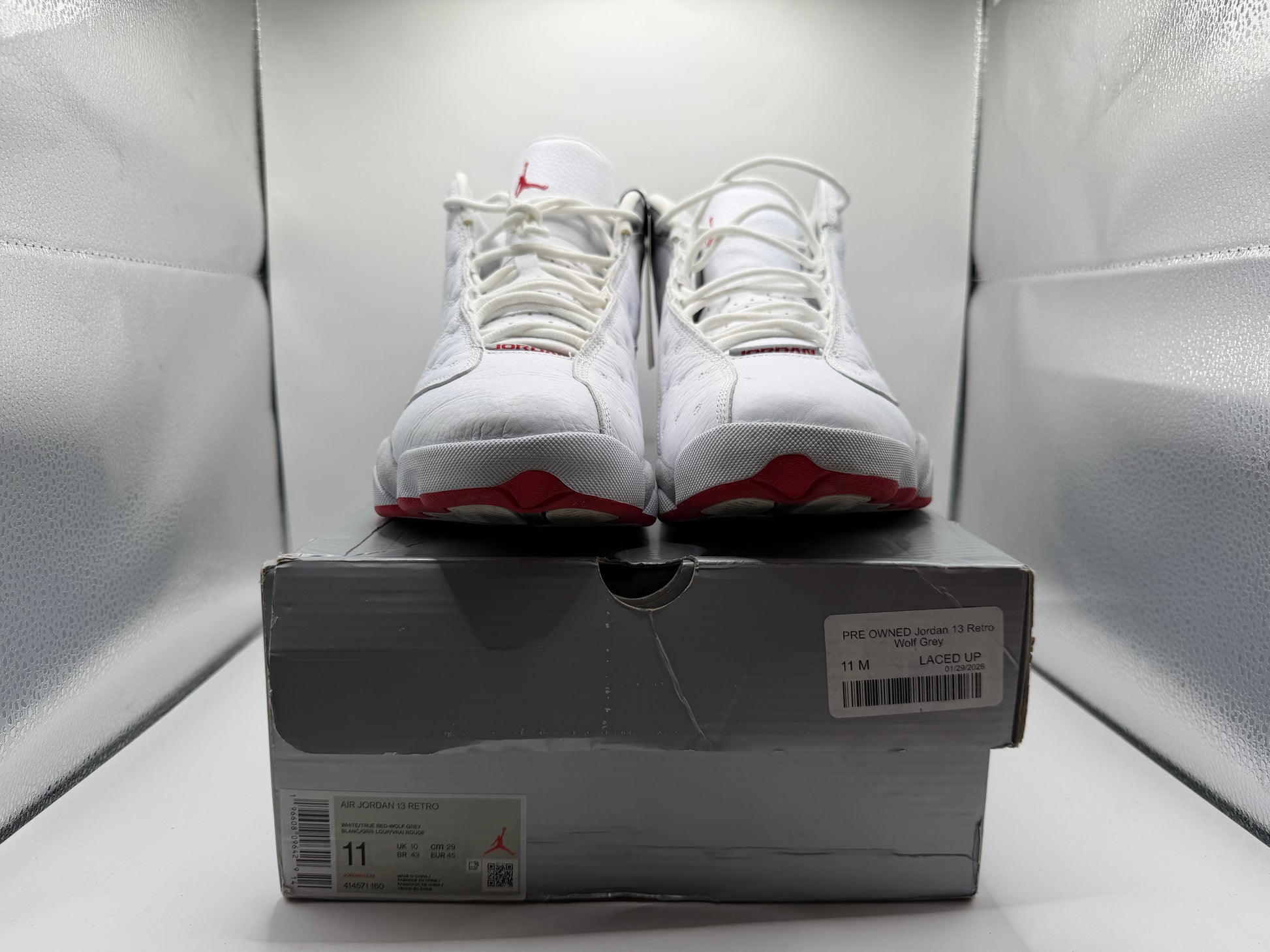 PRE OWNED Jordan 13 Retro Wolf Grey