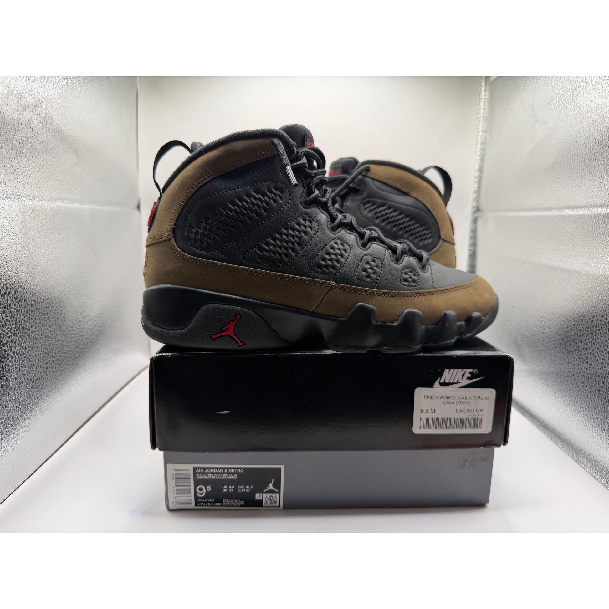 PRE OWNED Jordan 9 Retro Olive (2024)