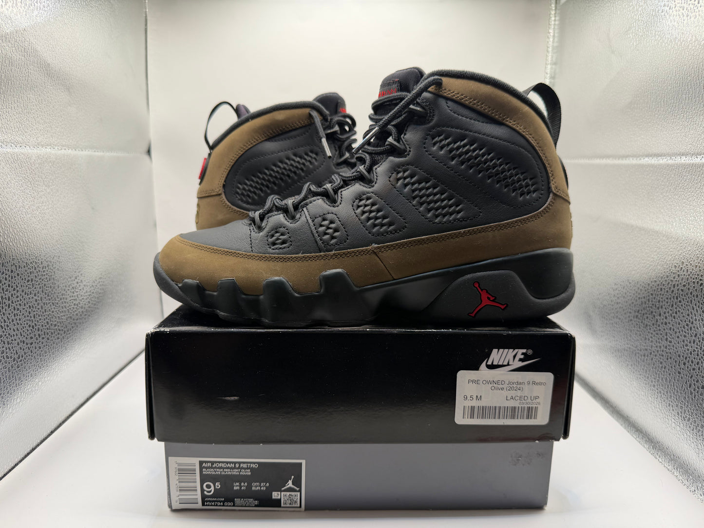 PRE OWNED Jordan 9 Retro Olive (2024)