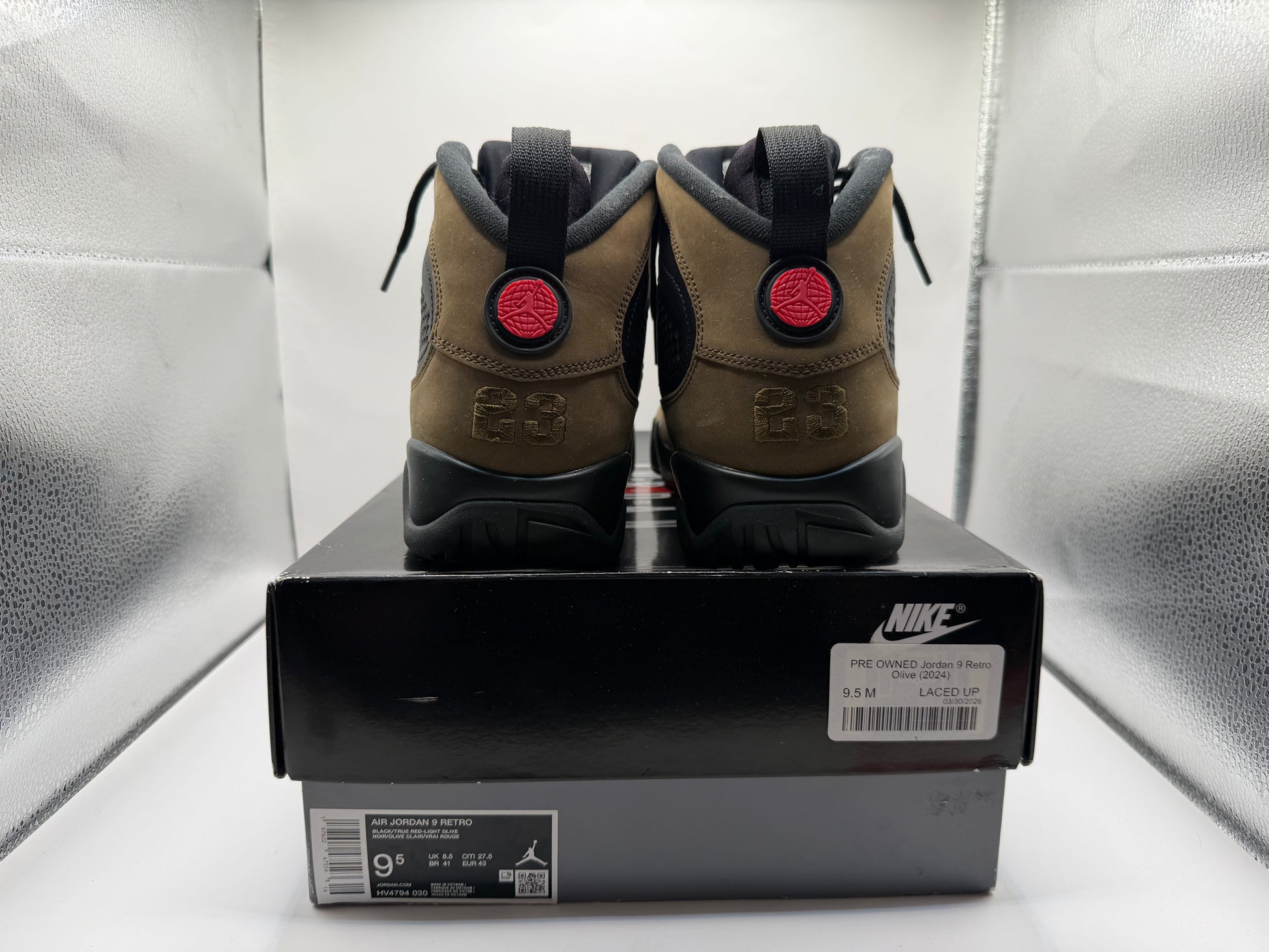 PRE OWNED Jordan 9 Retro Olive (2024)