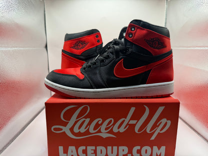 PRE OWNED Jordan 1 Retro High OG Satin Bred (Women's) NO BOX