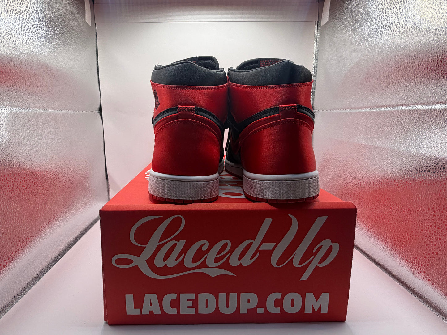 PRE OWNED Jordan 1 Retro High OG Satin Bred (Women's) NO BOX