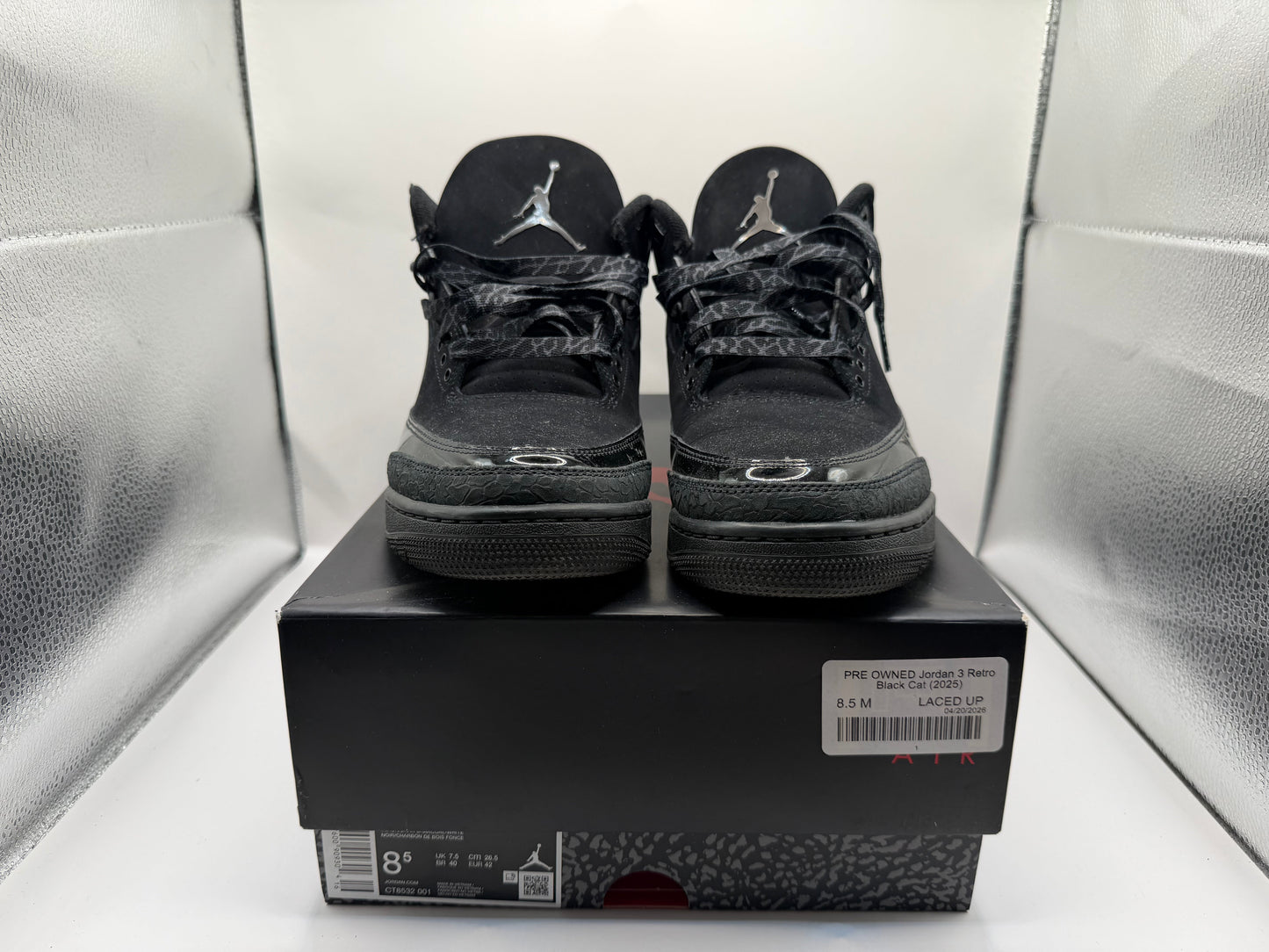 PRE OWNED Jordan 3 Retro Black Cat (2025)