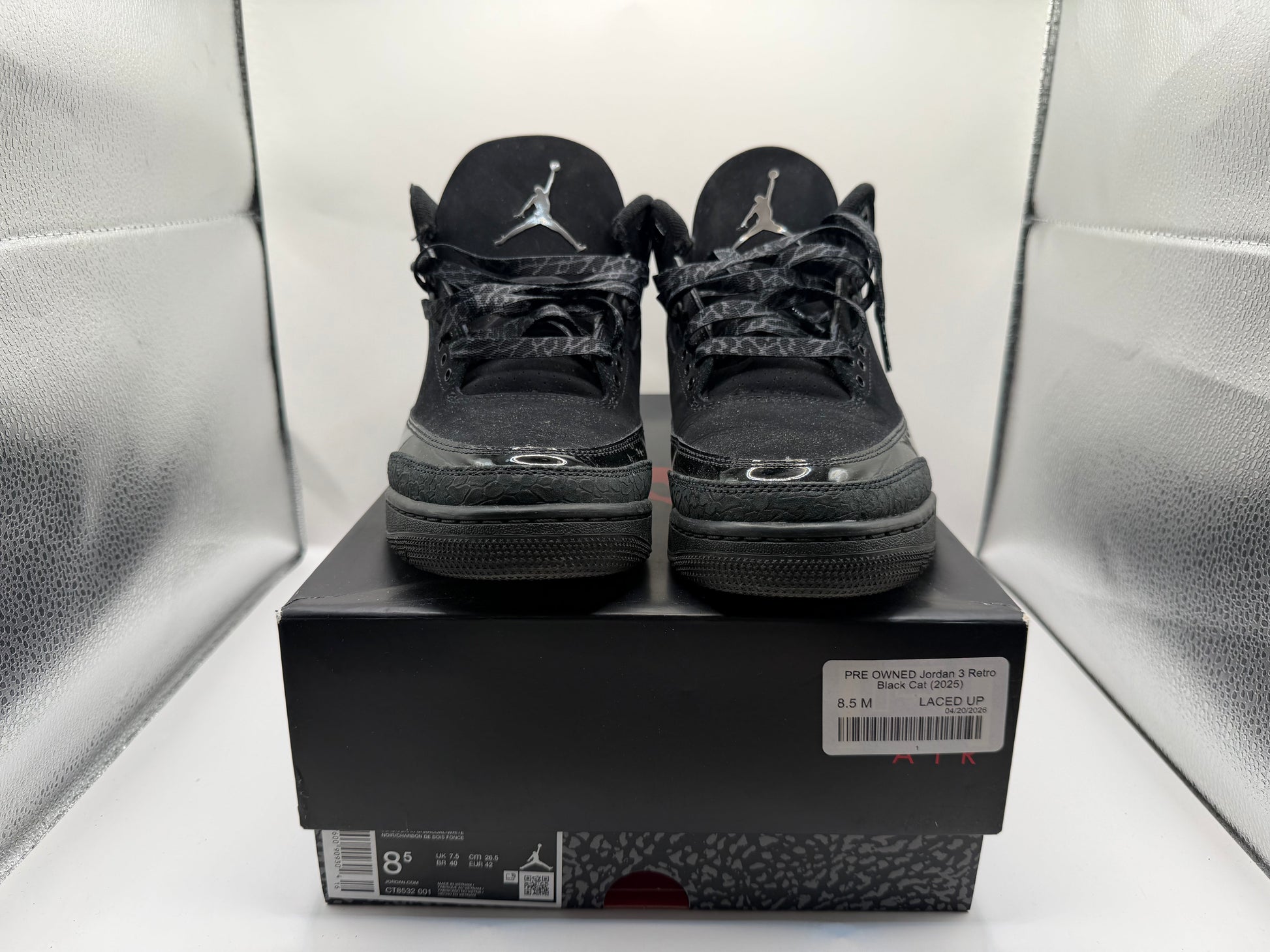 PRE OWNED Jordan 3 Retro Black Cat (2025)