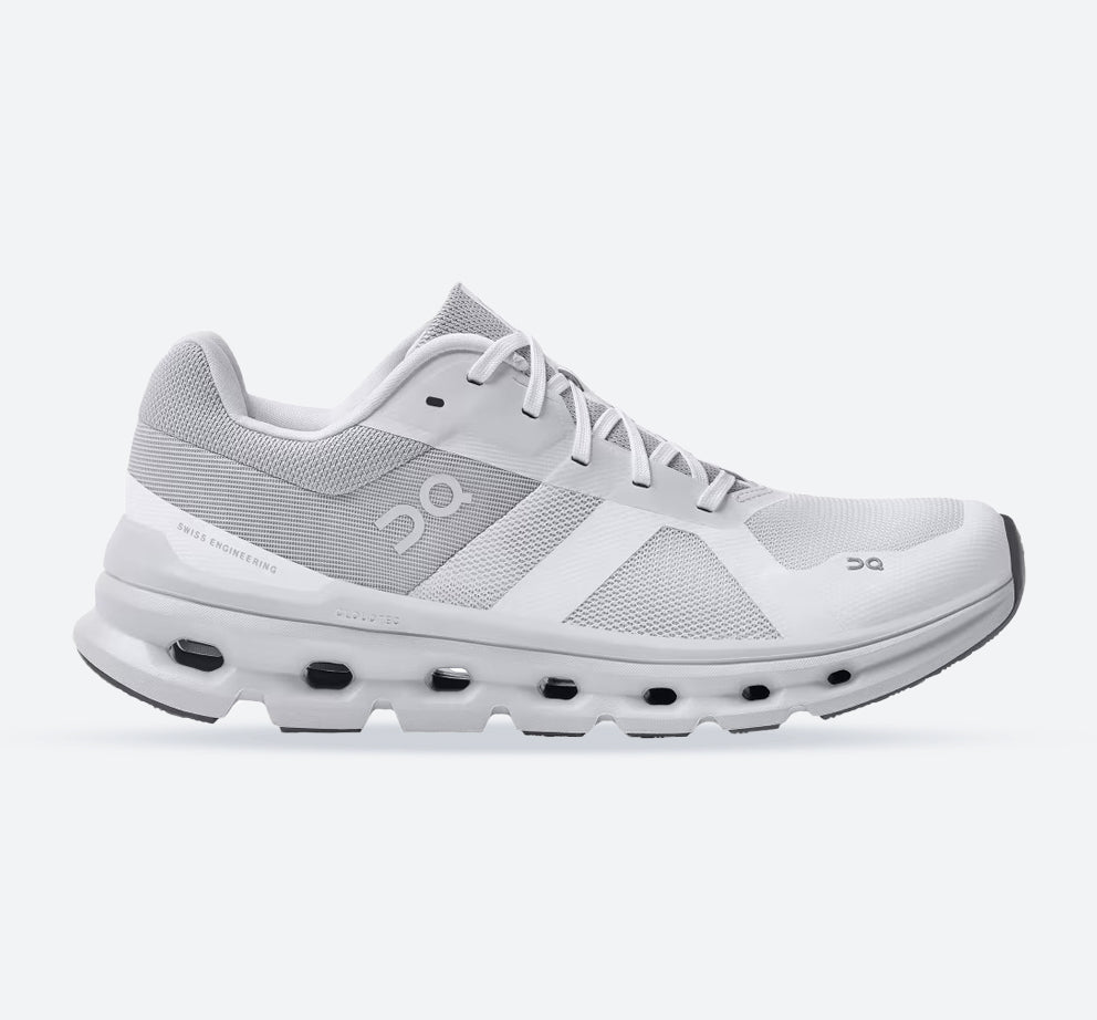 Women's Wide Fit On Cloudrunner Training Shoes - White/Frost