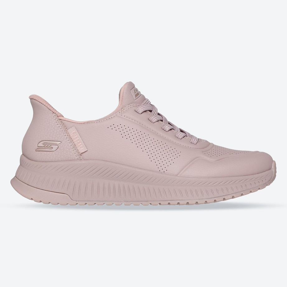 Women's Wide Fit Skechers 117740 Slip-ins Bobs Squad 4 Key Look Trainers