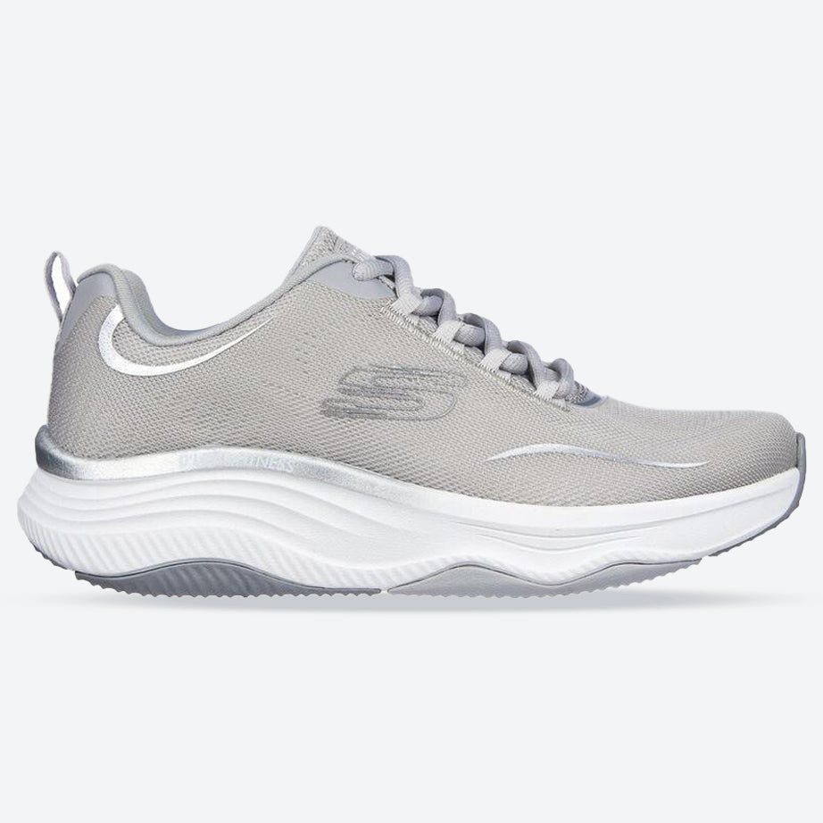 Women's Wide Fit Skechers 149837 D'lux Fitness Pure Glam Trainers