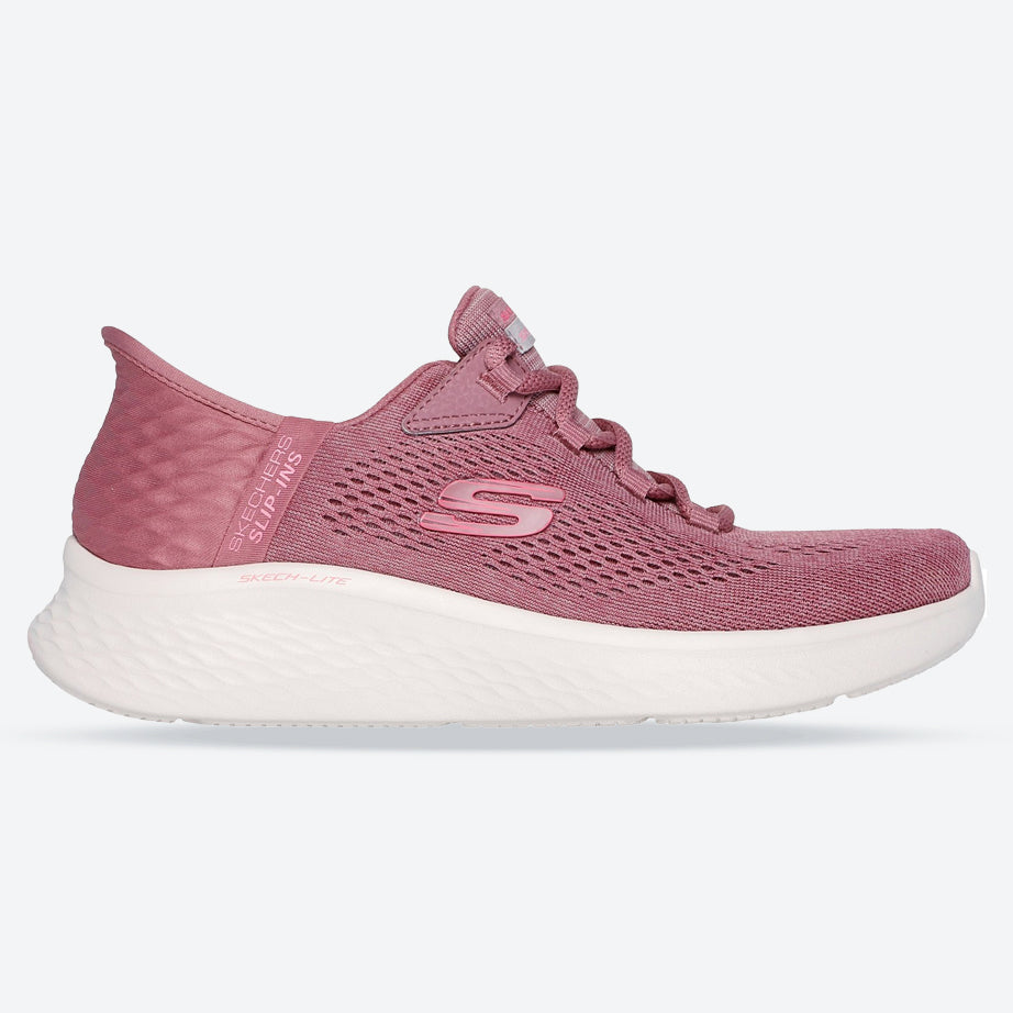 Women's Wide Fit Skechers 150012 Slip-ins Skech Lite Pro Natural Trainers