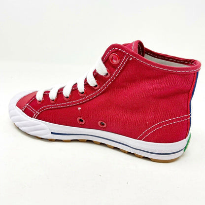 PF Flyers Grounder Hi Reis Red White Kids Casual Retro Sneakers PK11GH4B