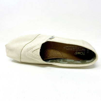 Toms Classics Natural Canvas Womens Slip On Casual Canvas Flat Shoes