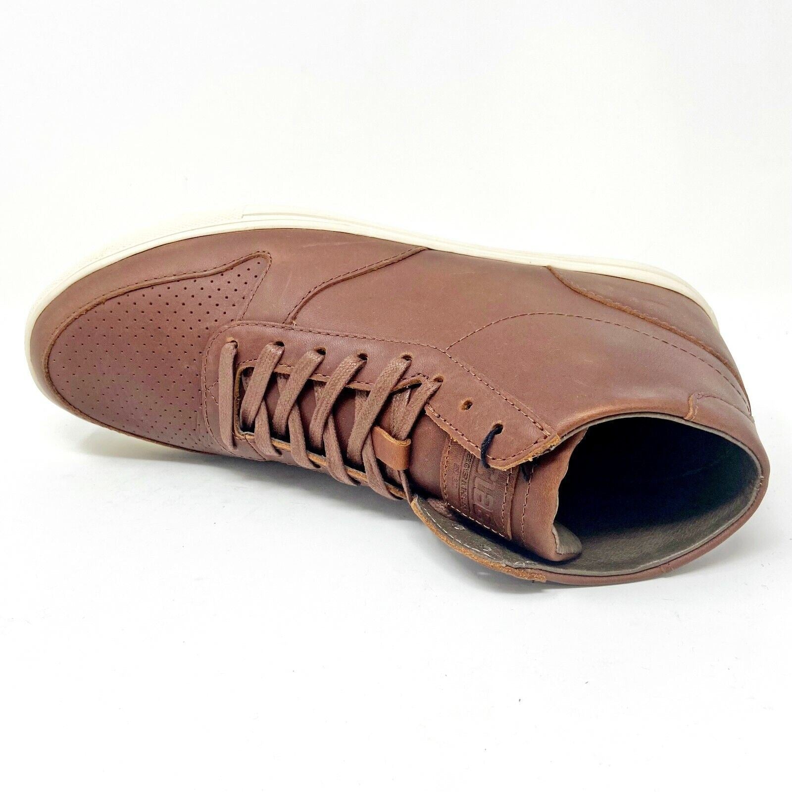 Clae Gregory Mid Chestnut Oiled Leather Mens Premium Casual Sneakers