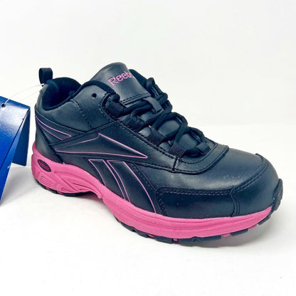 Reebok Work Oxford Black Pink Womens Size 6.5 Steel Toe Sneakers RB482