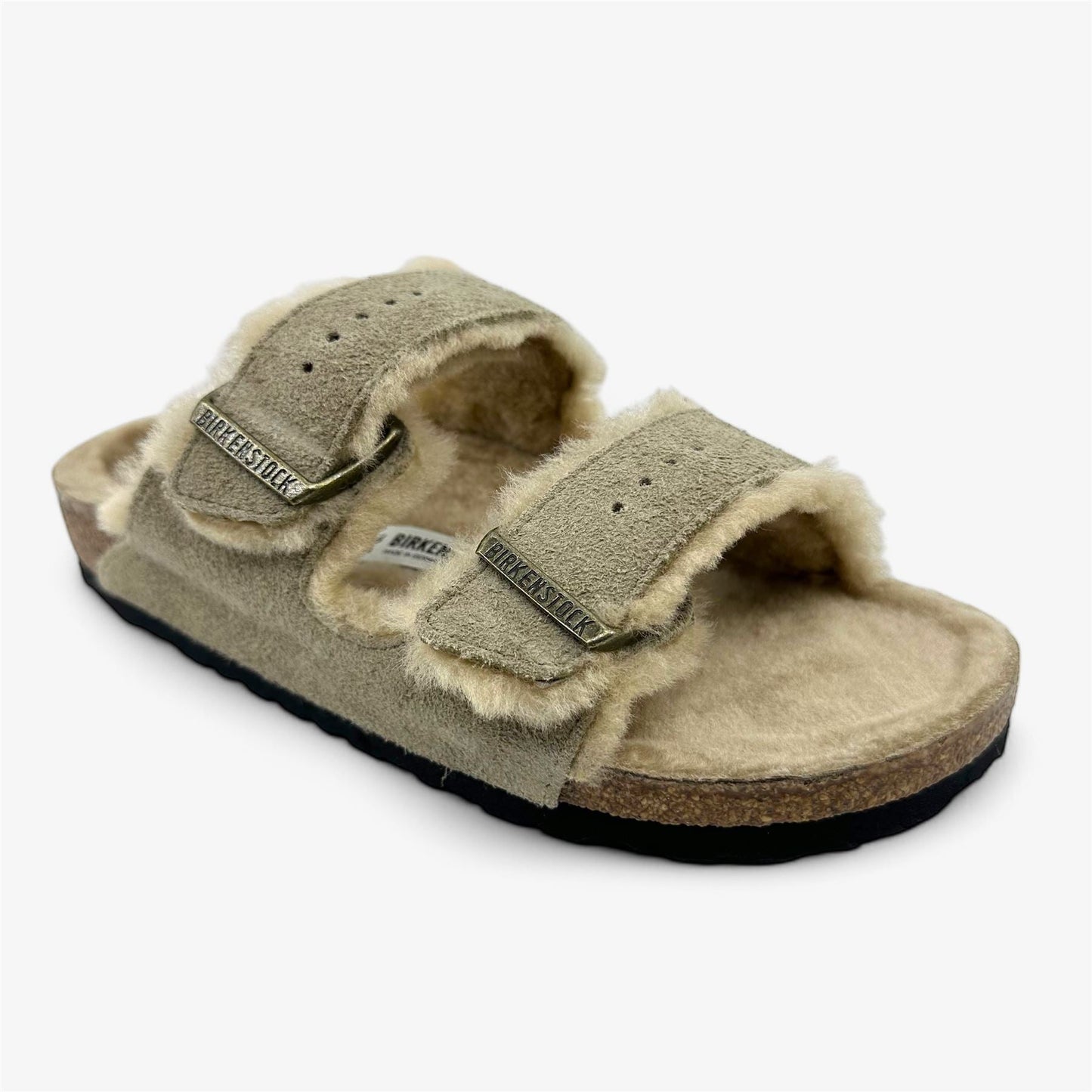 Birkenstock Arizona Shearling Taupe Mens Casual Soft Footbead Clog