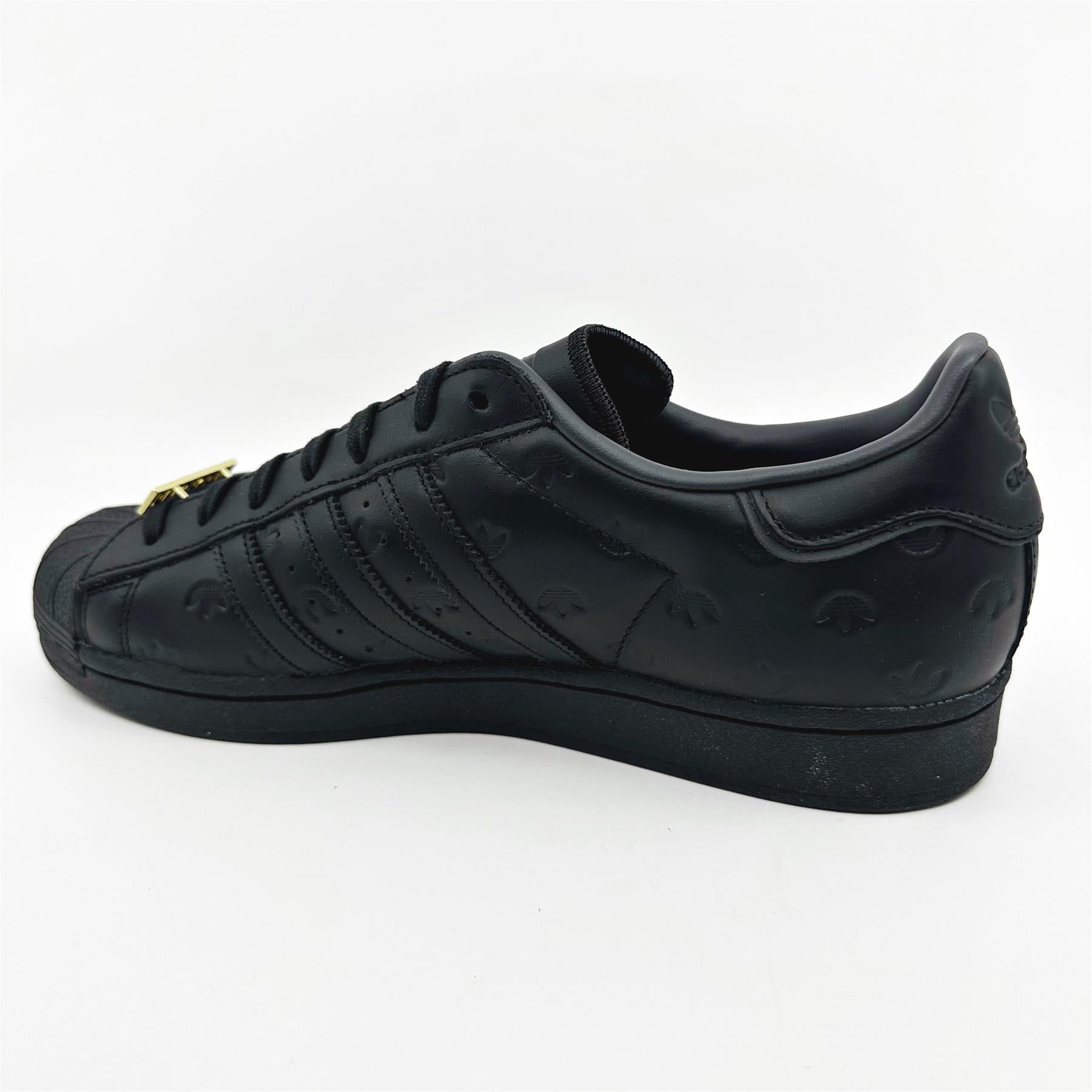 Adidas Superstar Core Black Debossed Carbon Mens Athletic Sneakers