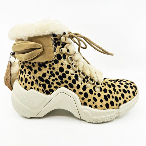 Mark Nason Neo Block Lillie Cheetah Womens Size 6.5 Shearling Sneaker Bootie