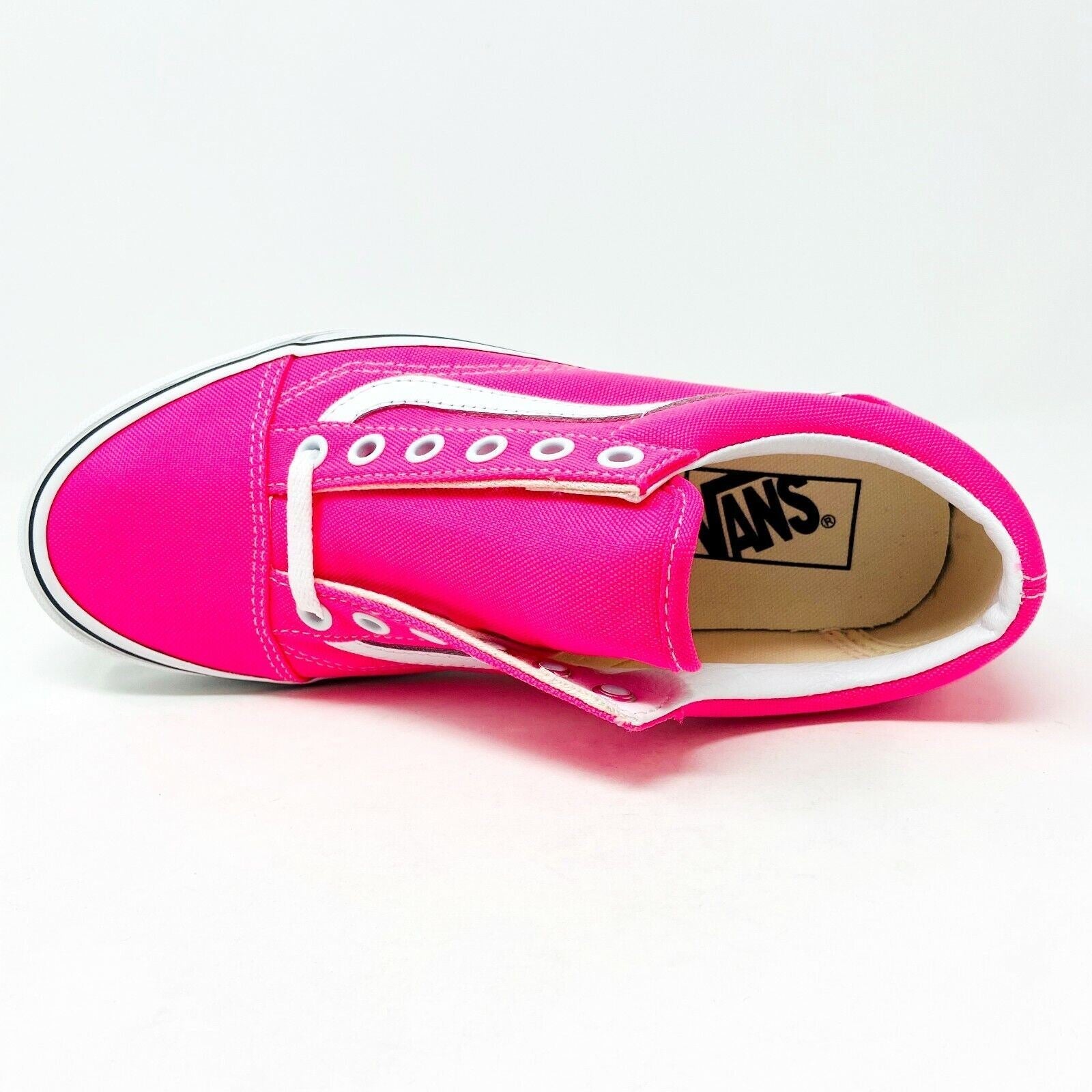 Vans Old Skool (Neon) Knockout Pink True White Womens Size 5.5 Sneakers