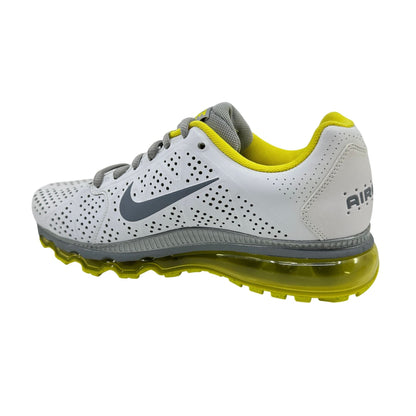Nike Air Max+ 2011 Leather White Stealth Yellow Womens Athletic Sneaker