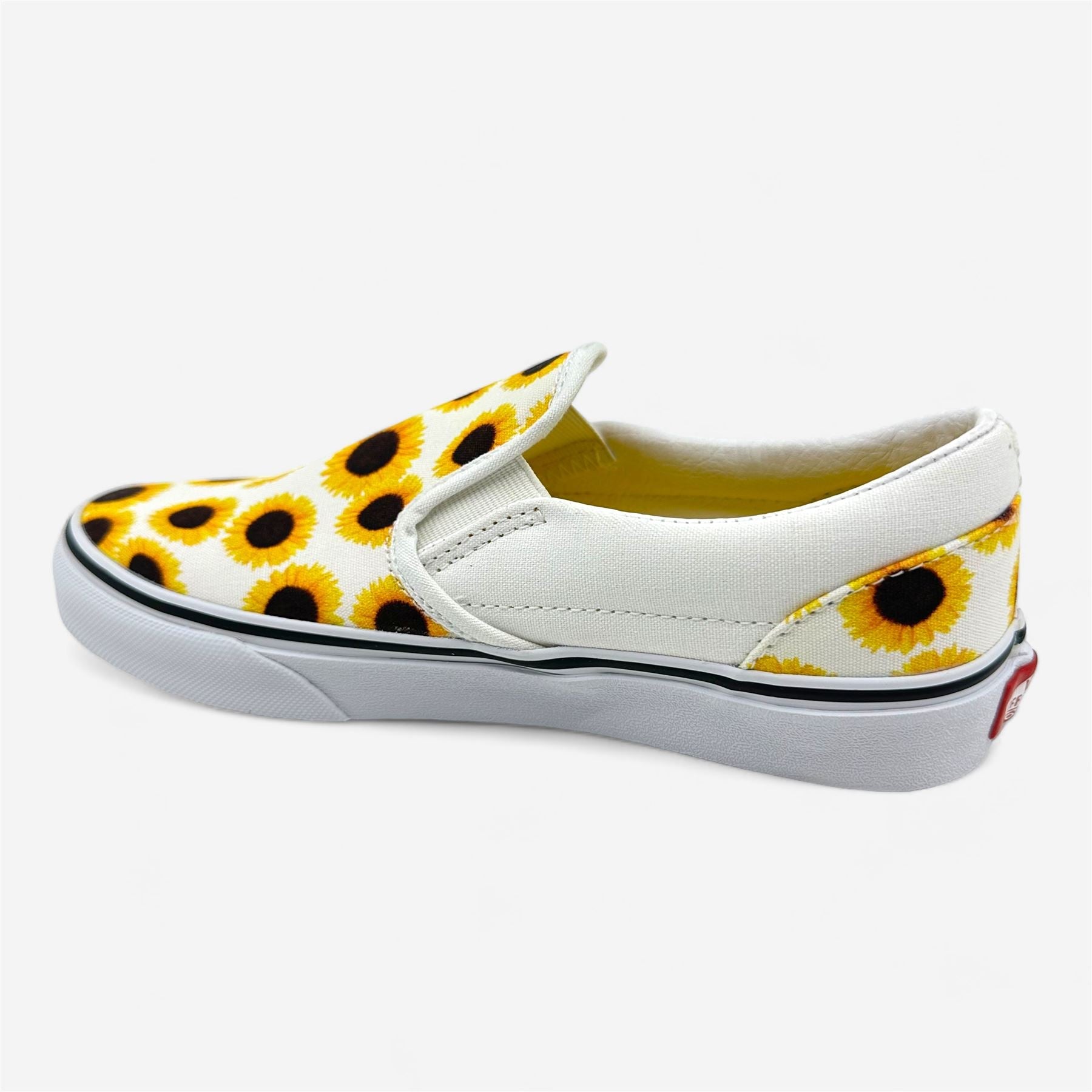 VANS Classic Slip On Sunflower Yelllow True White Kids Girls Size 3 Slip-On