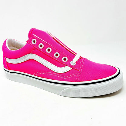 Vans Old Skool (Neon) Knockout Pink True White Womens Size 5.5 Sneakers