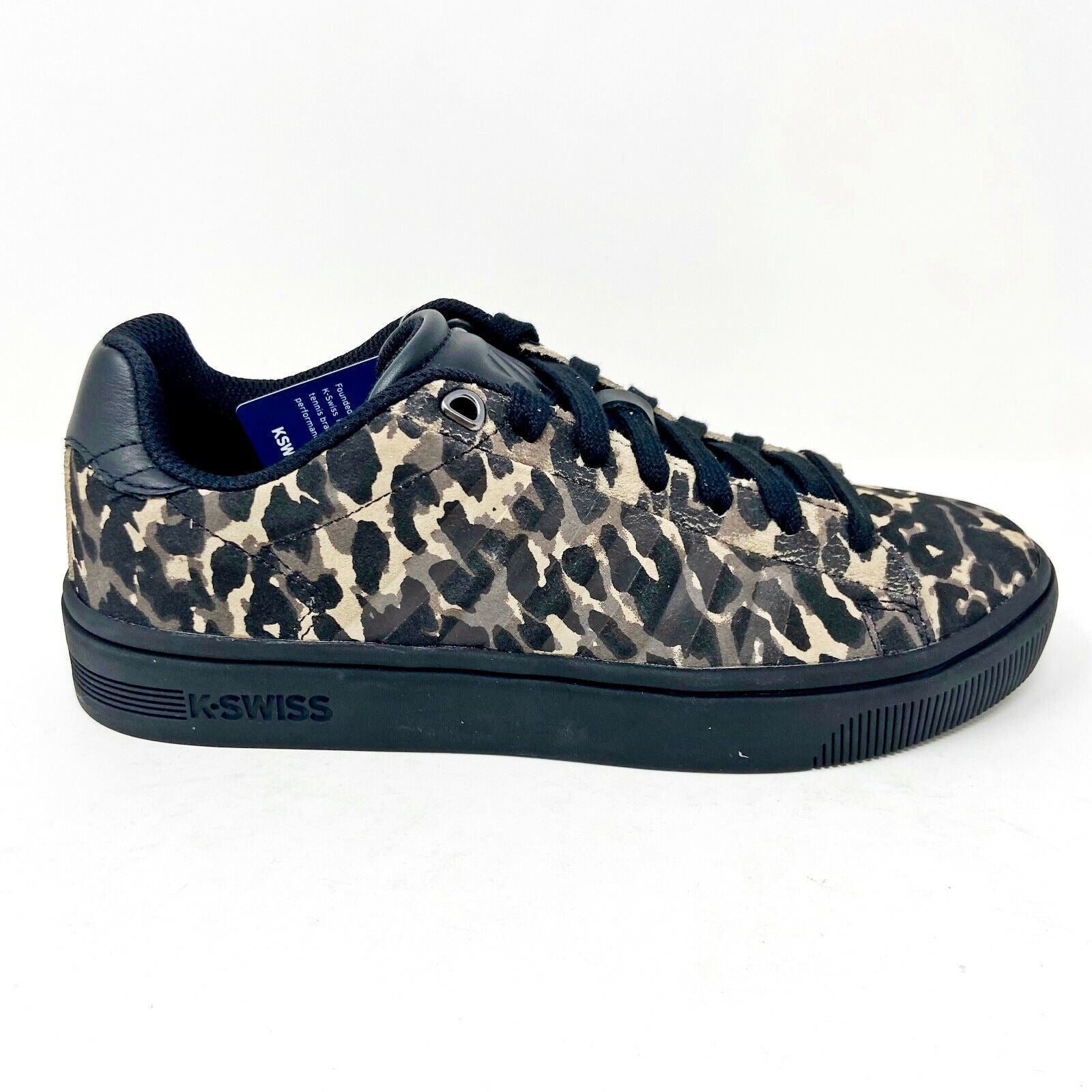 K-Swiss Court Frasco Suede Leopard Black Womens Tennis Sneakers 95610 927
