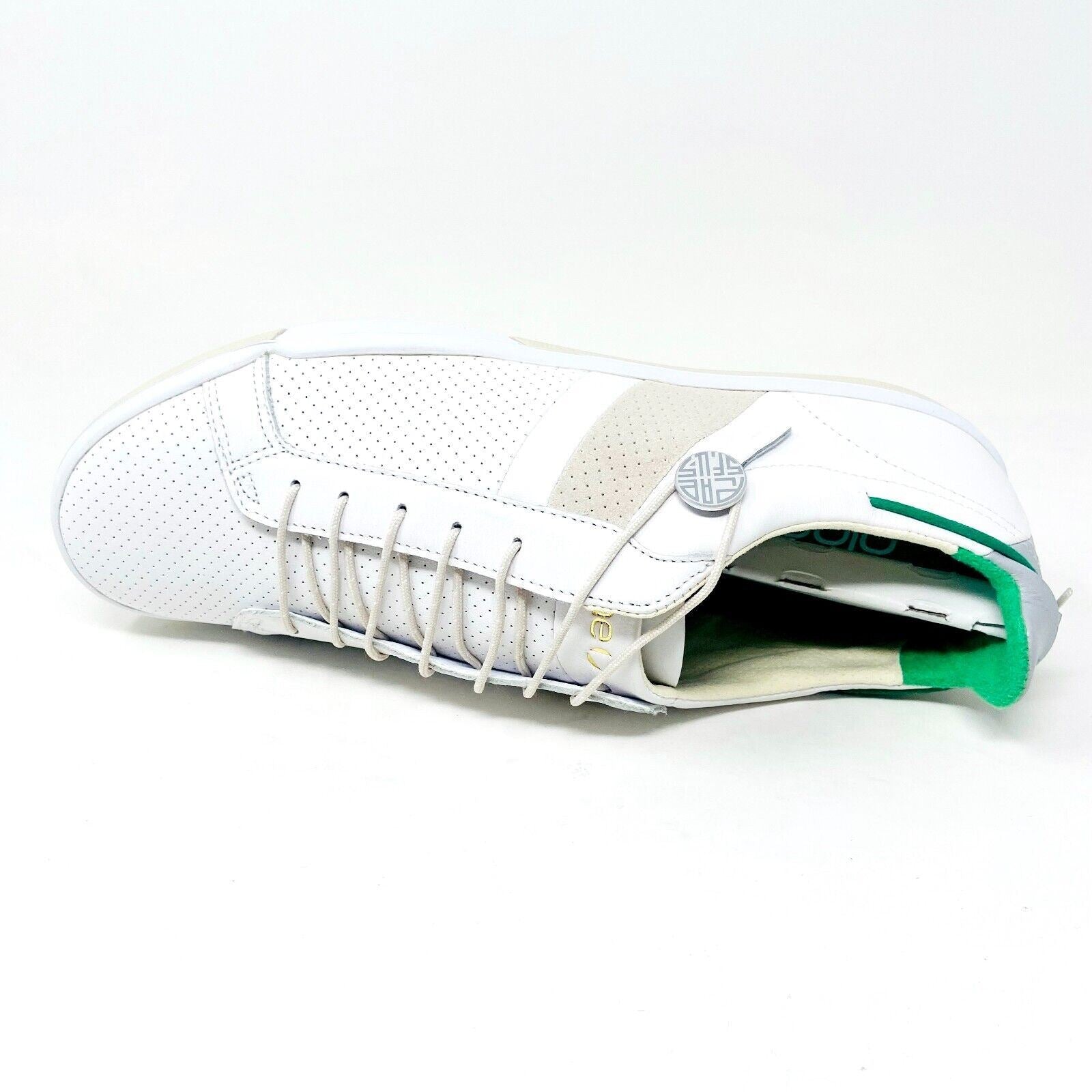 Plae Mulberry White Green Mens Full Grain Leather Casual Sneakers 552010 100
