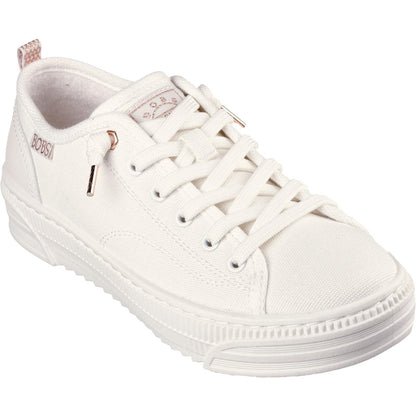 Women's Wide Fit Skechers 114640 Bobs Copa Canvas Shoes