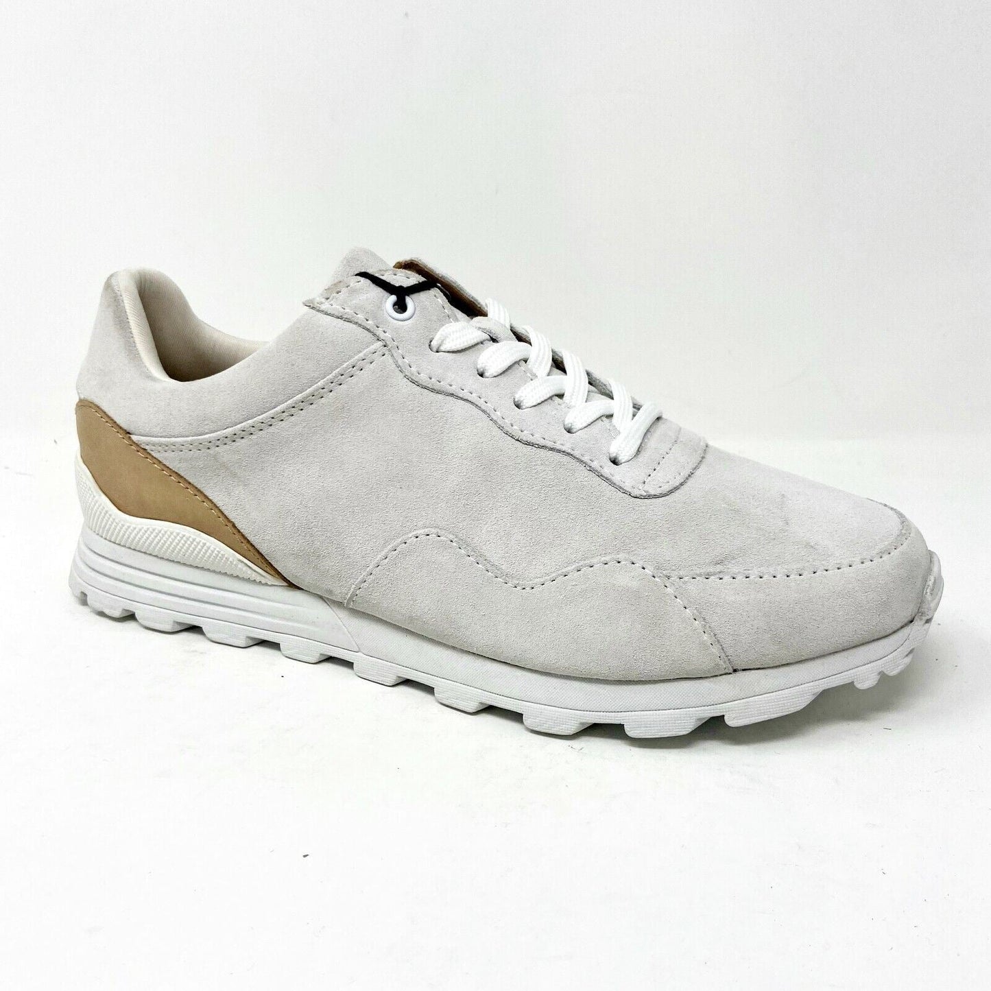 Clae Hoffman AM Rag x Clae White Suede Veggie Tan Mens Premium Casual Sneakers