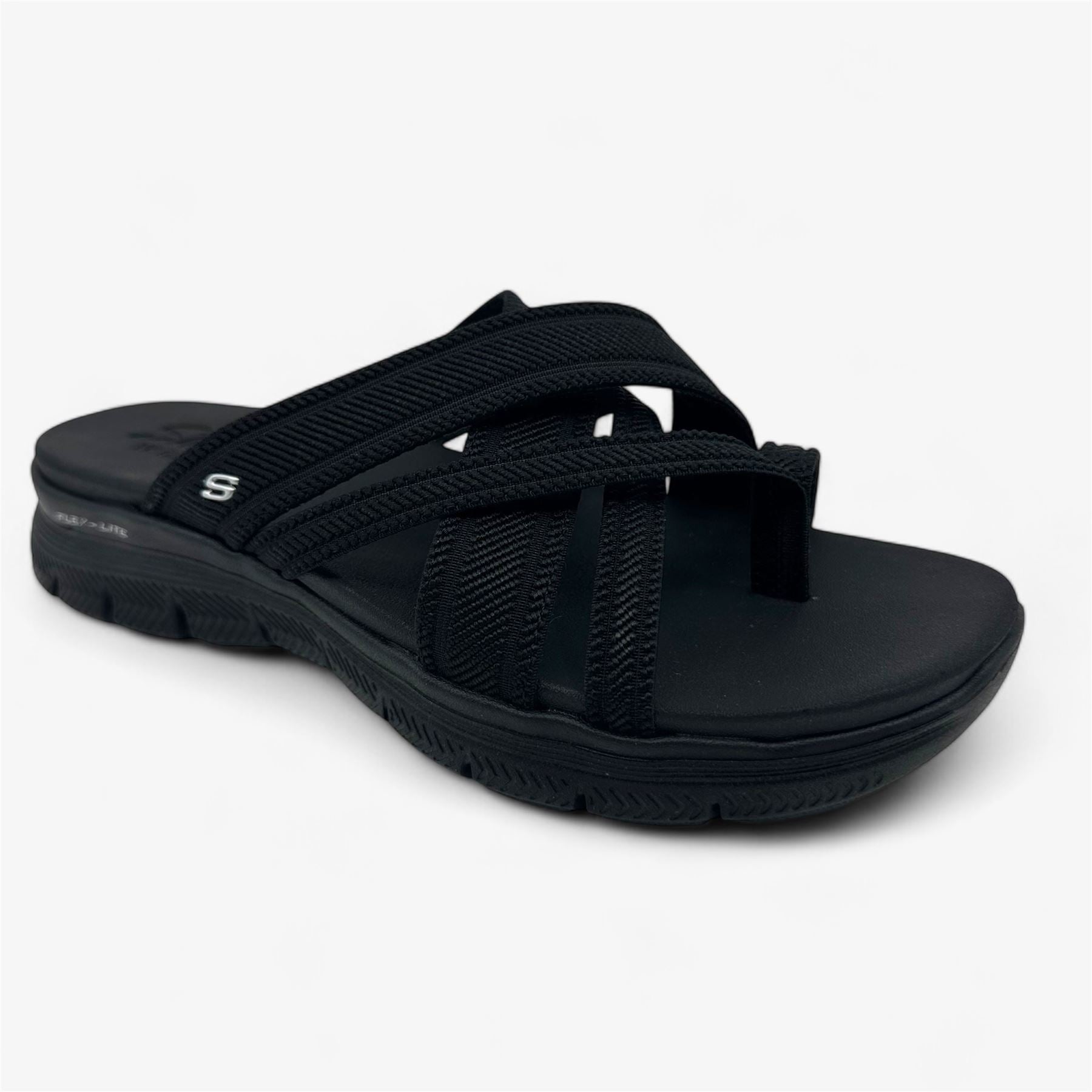 Skechers Flex Appeal 4.0 Perfect 4 You Black Womens Sandal Slip-On