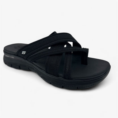 Skechers Flex Appeal 4.0 Perfect 4 You Black Womens Sandal Slip-On
