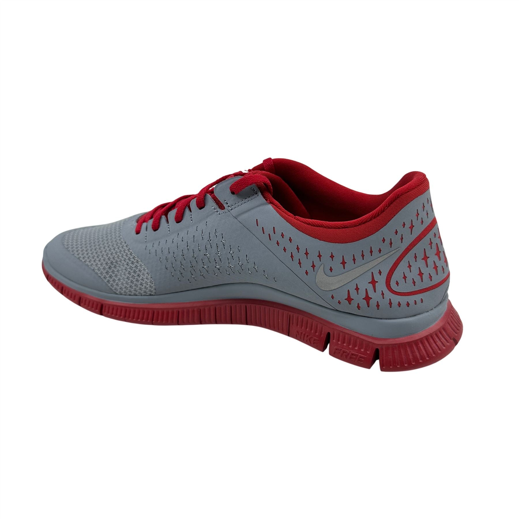 Nike Free 4.0 V2 Gym Red Silver Mens Size 12 Athletic Sneaker