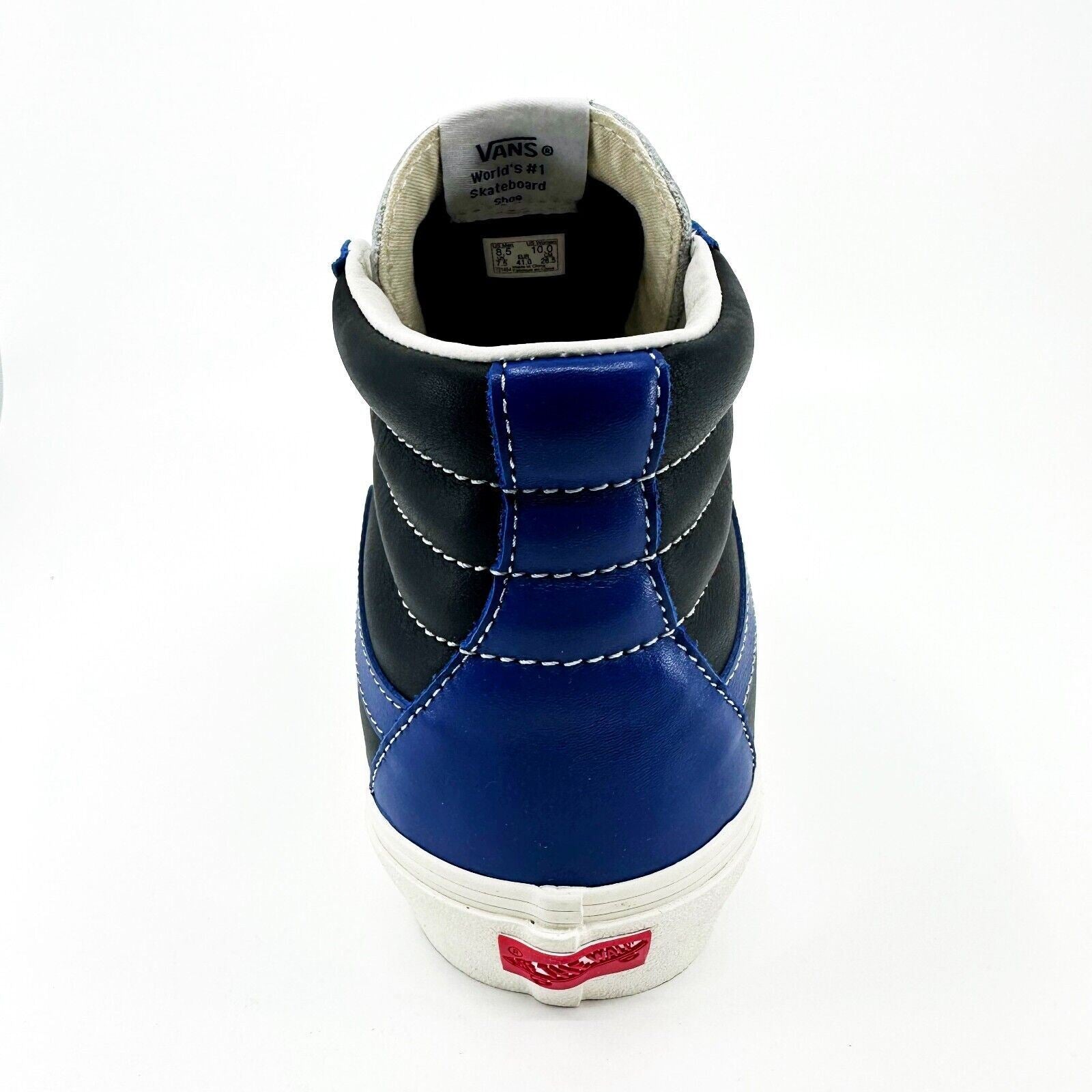 Vans Vault Sk8 Hi Reissue VI (Leather) True Blue Black Mens Vault Sneakers