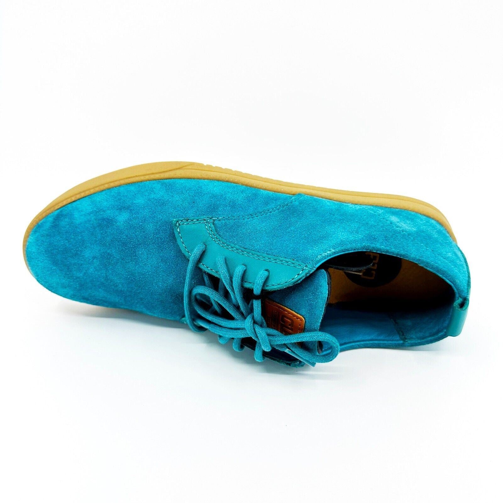 Clae Ellington Suede Teal Blue Gum Mens Size 7 Premium Sneakers