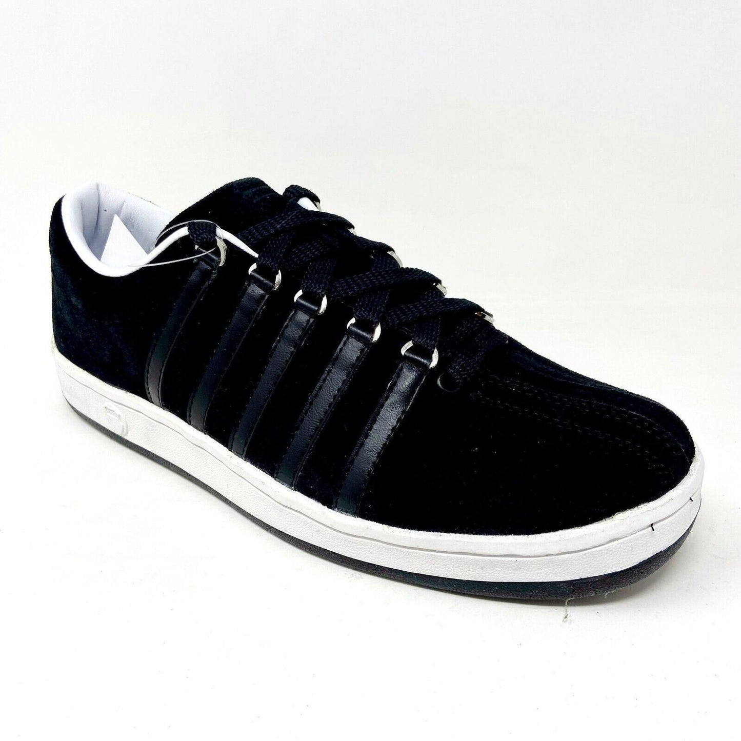 K-Swiss The Classic Suede Black White Mens Casual Sneakers 02585002